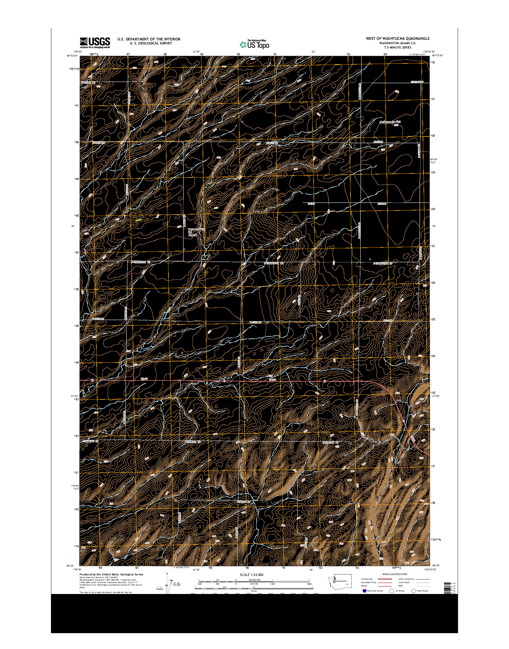 USGS US TOPO 7.5-MINUTE MAP FOR WEST OF WASHTUCNA, WA 2013