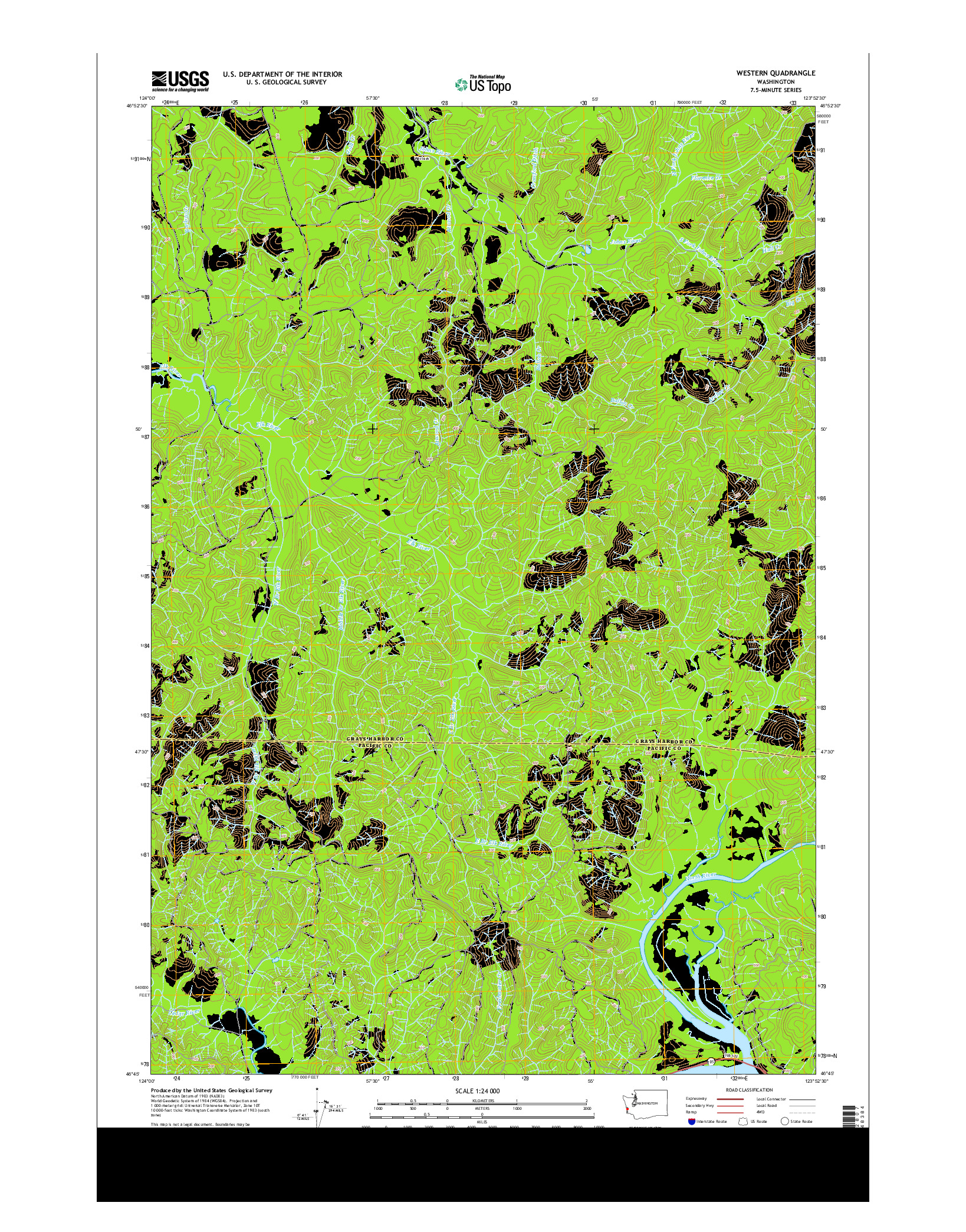 USGS US TOPO 7.5-MINUTE MAP FOR WESTERN, WA 2013