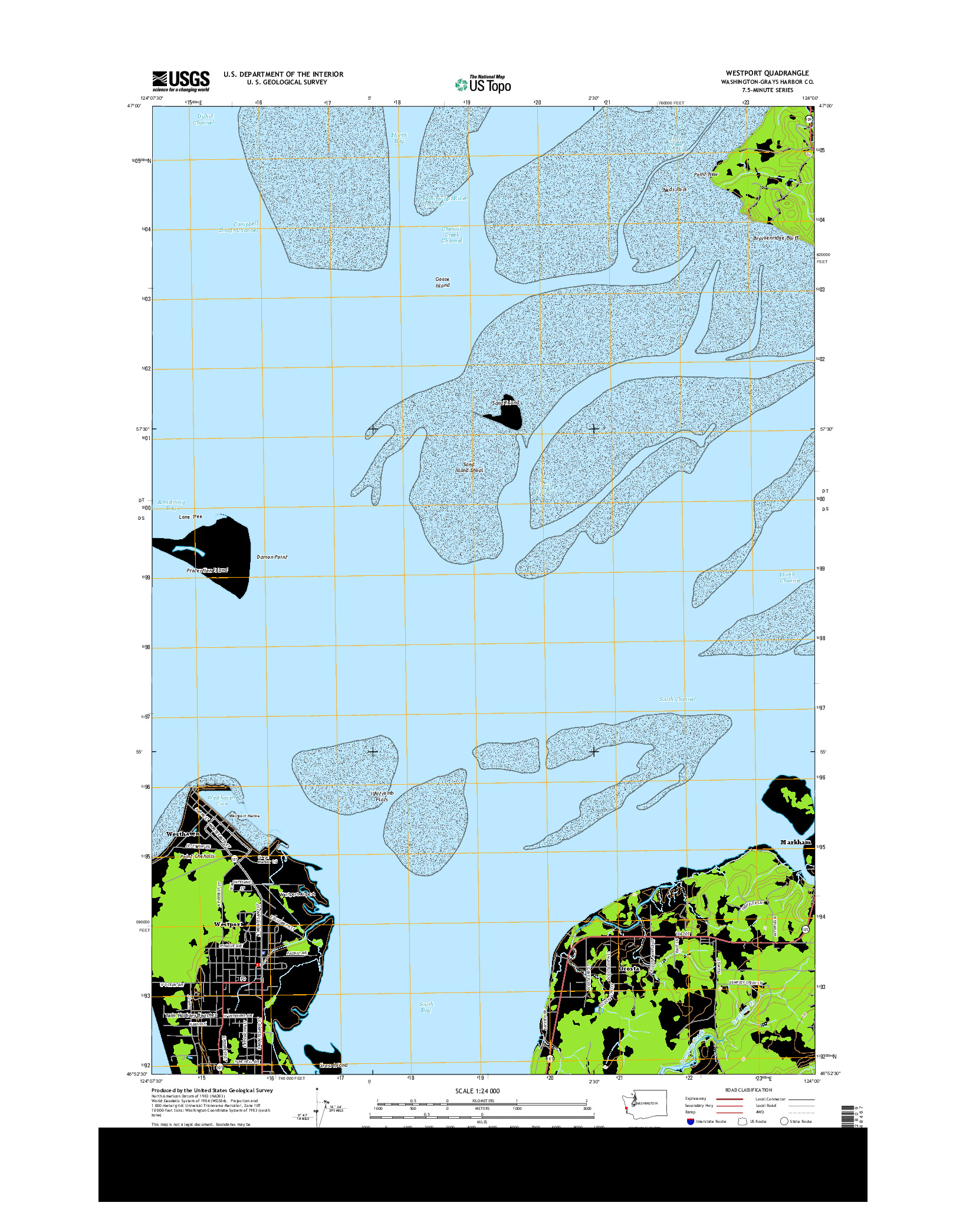 USGS US TOPO 7.5-MINUTE MAP FOR WESTPORT, WA 2013