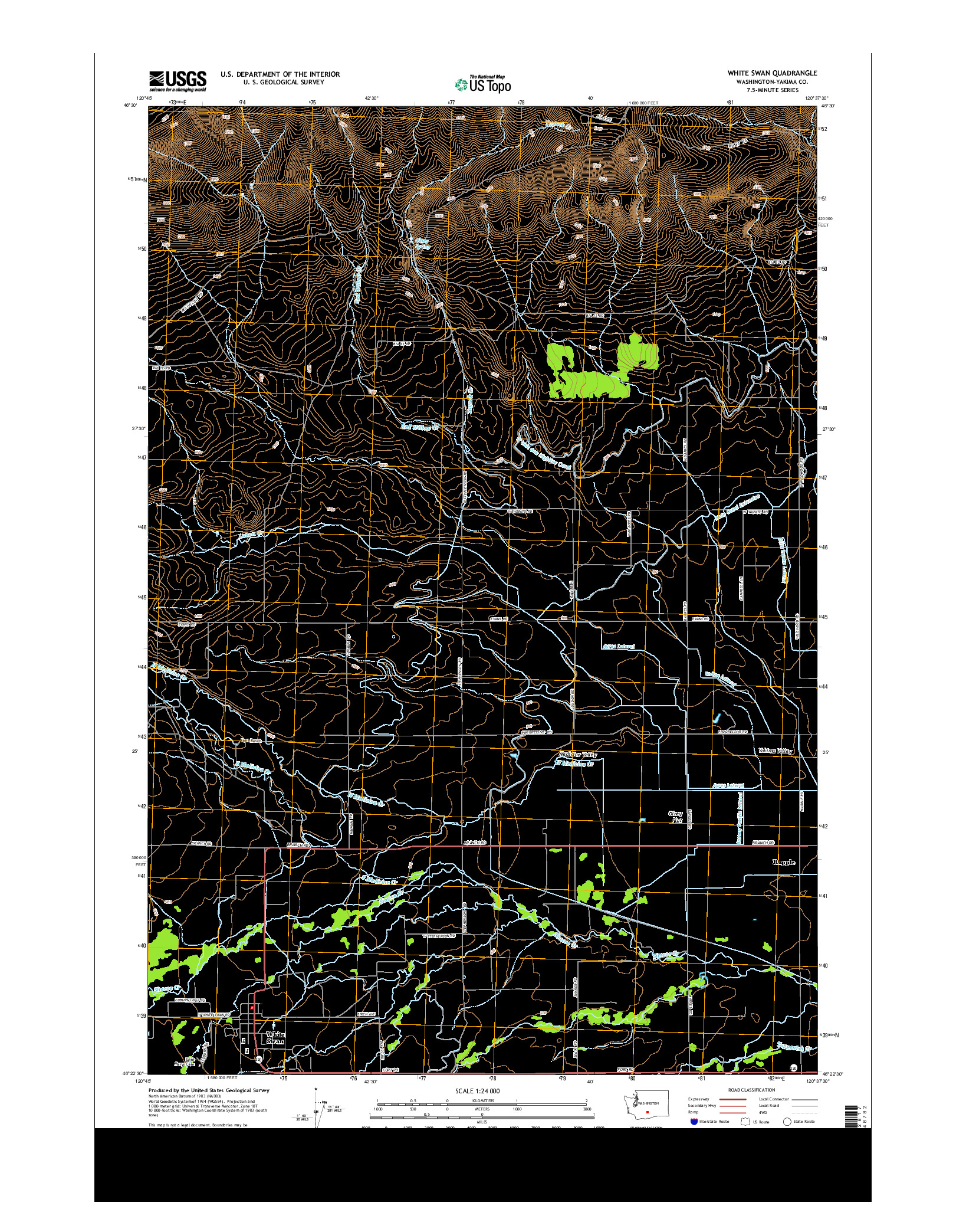 USGS US TOPO 7.5-MINUTE MAP FOR WHITE SWAN, WA 2013