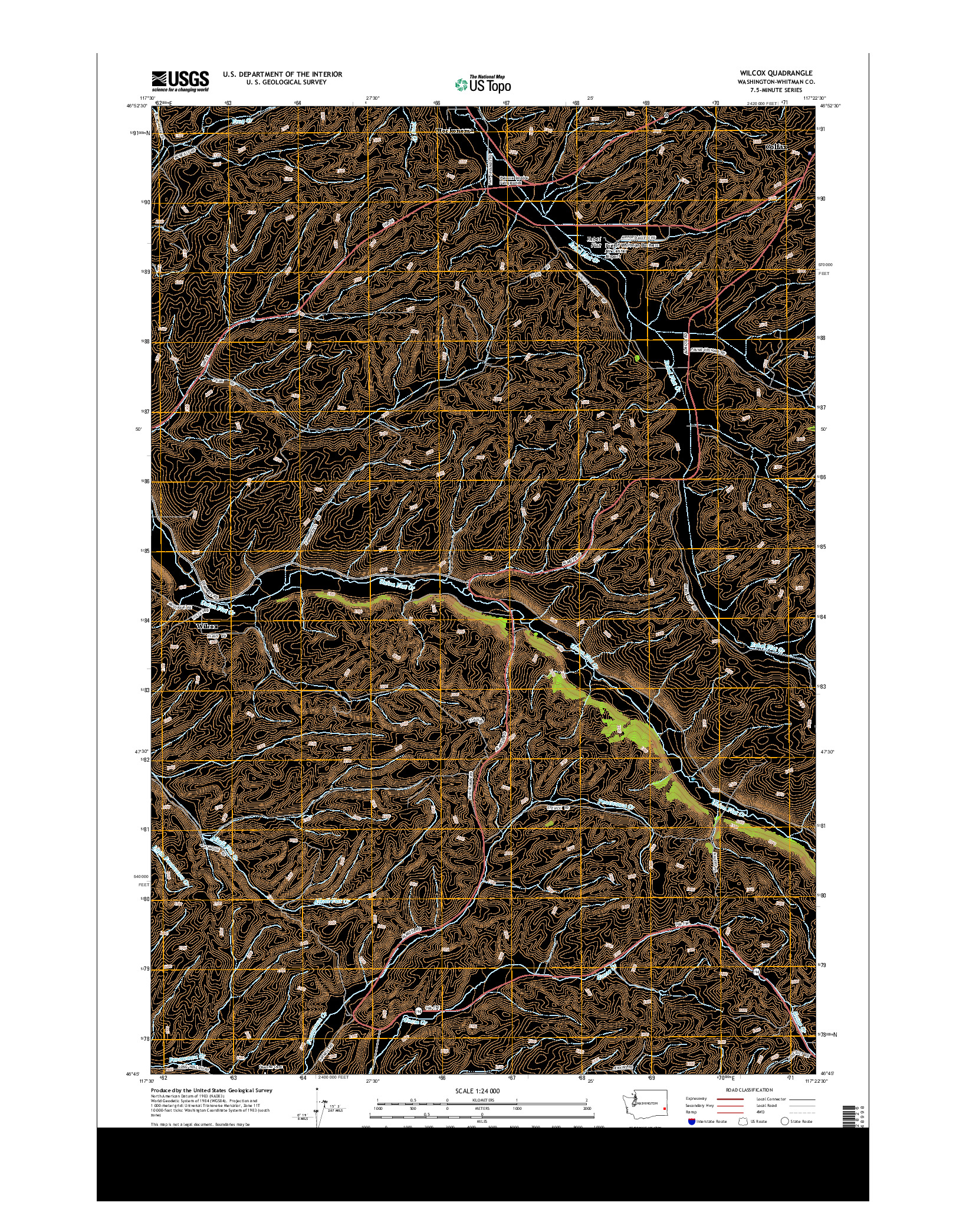 USGS US TOPO 7.5-MINUTE MAP FOR WILCOX, WA 2013