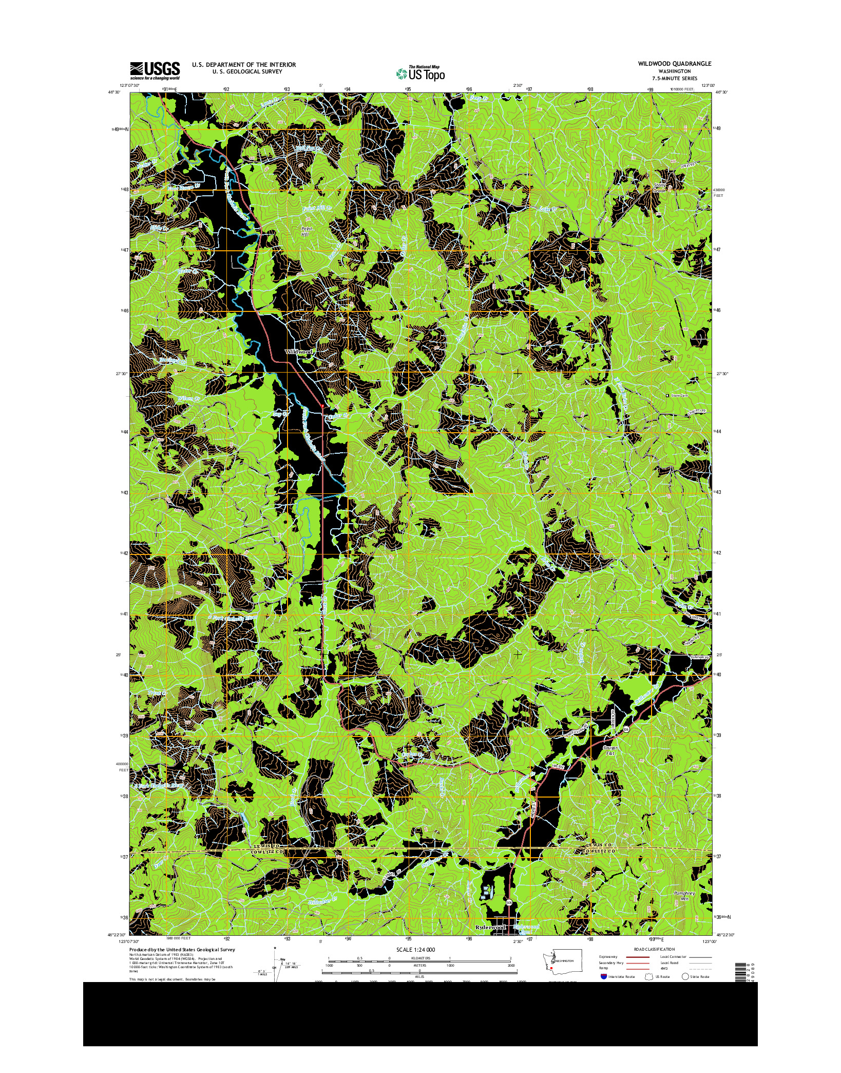 USGS US TOPO 7.5-MINUTE MAP FOR WILDWOOD, WA 2013