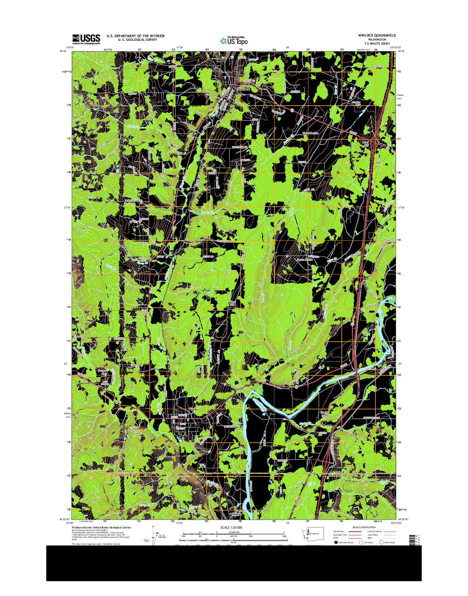 USGS US TOPO 7.5-MINUTE MAP FOR WINLOCK, WA 2013