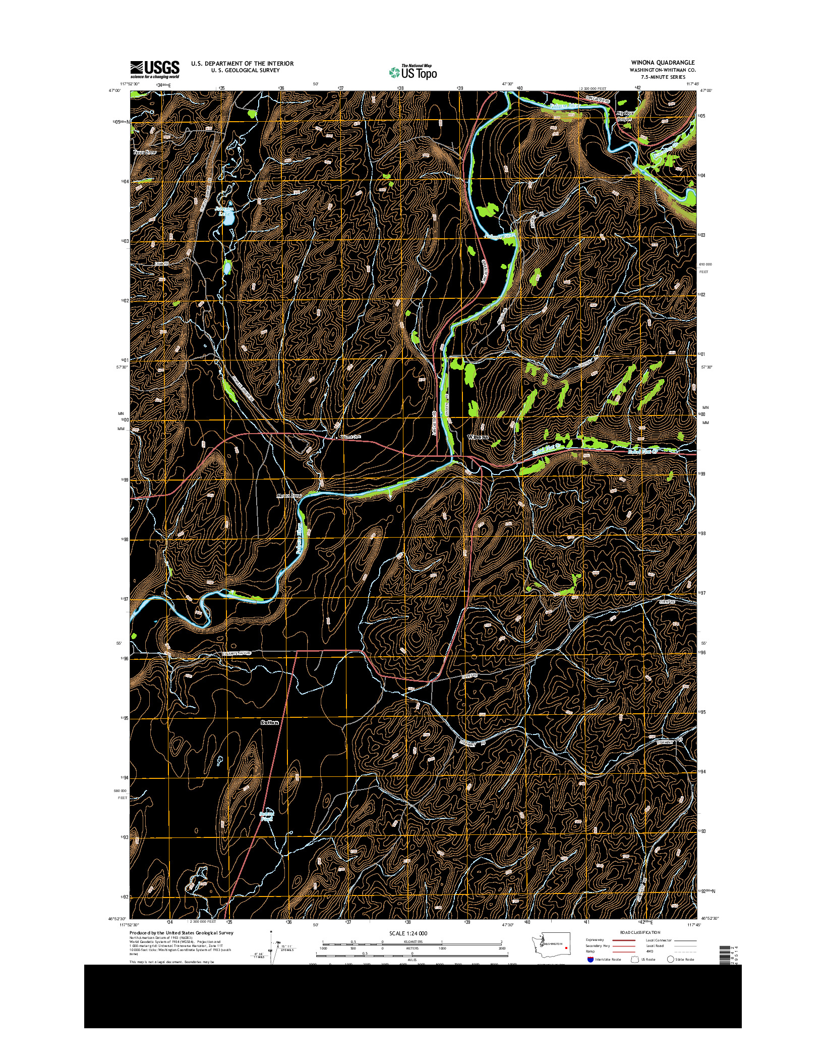 USGS US TOPO 7.5-MINUTE MAP FOR WINONA, WA 2013