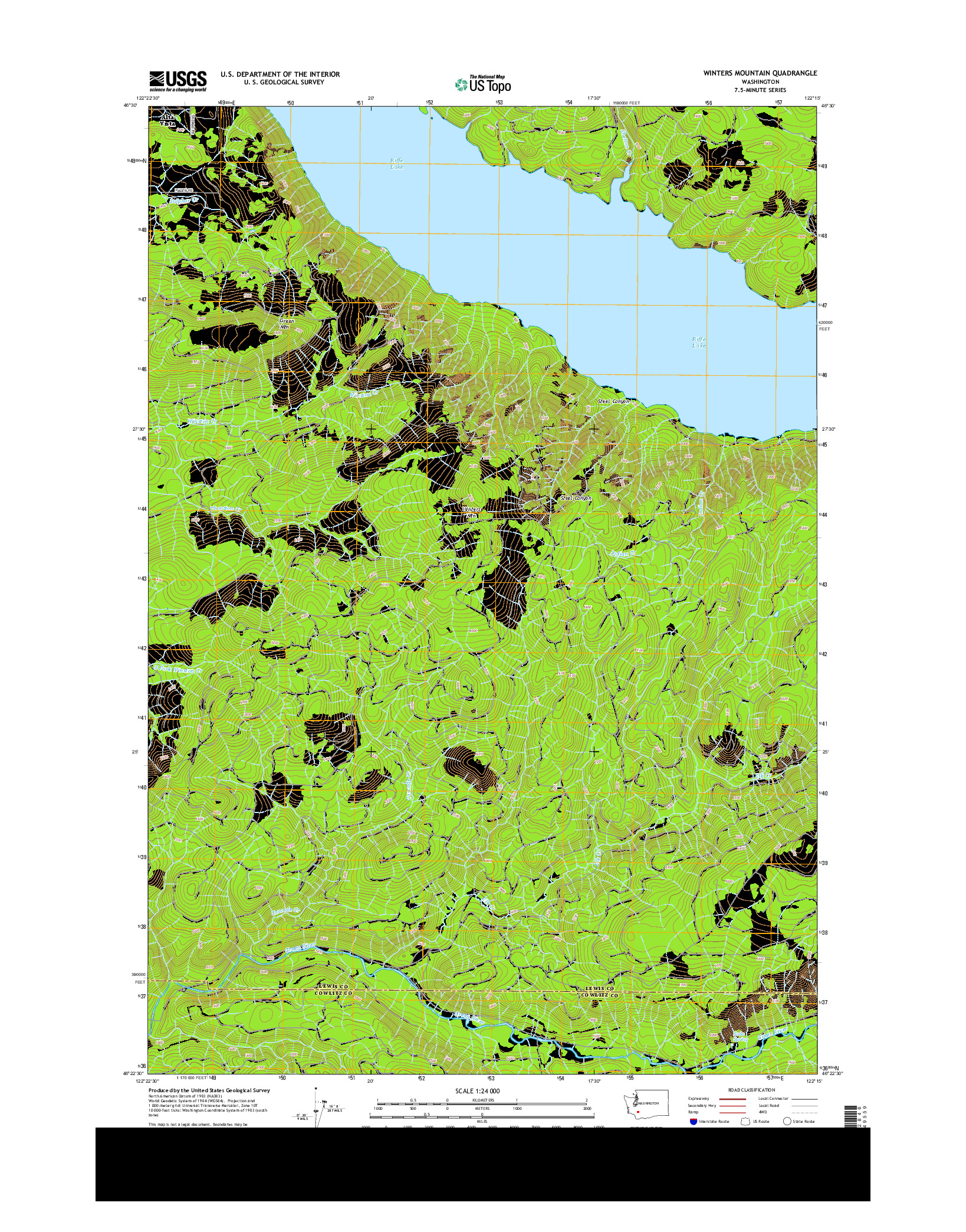 USGS US TOPO 7.5-MINUTE MAP FOR WINTERS MOUNTAIN, WA 2013