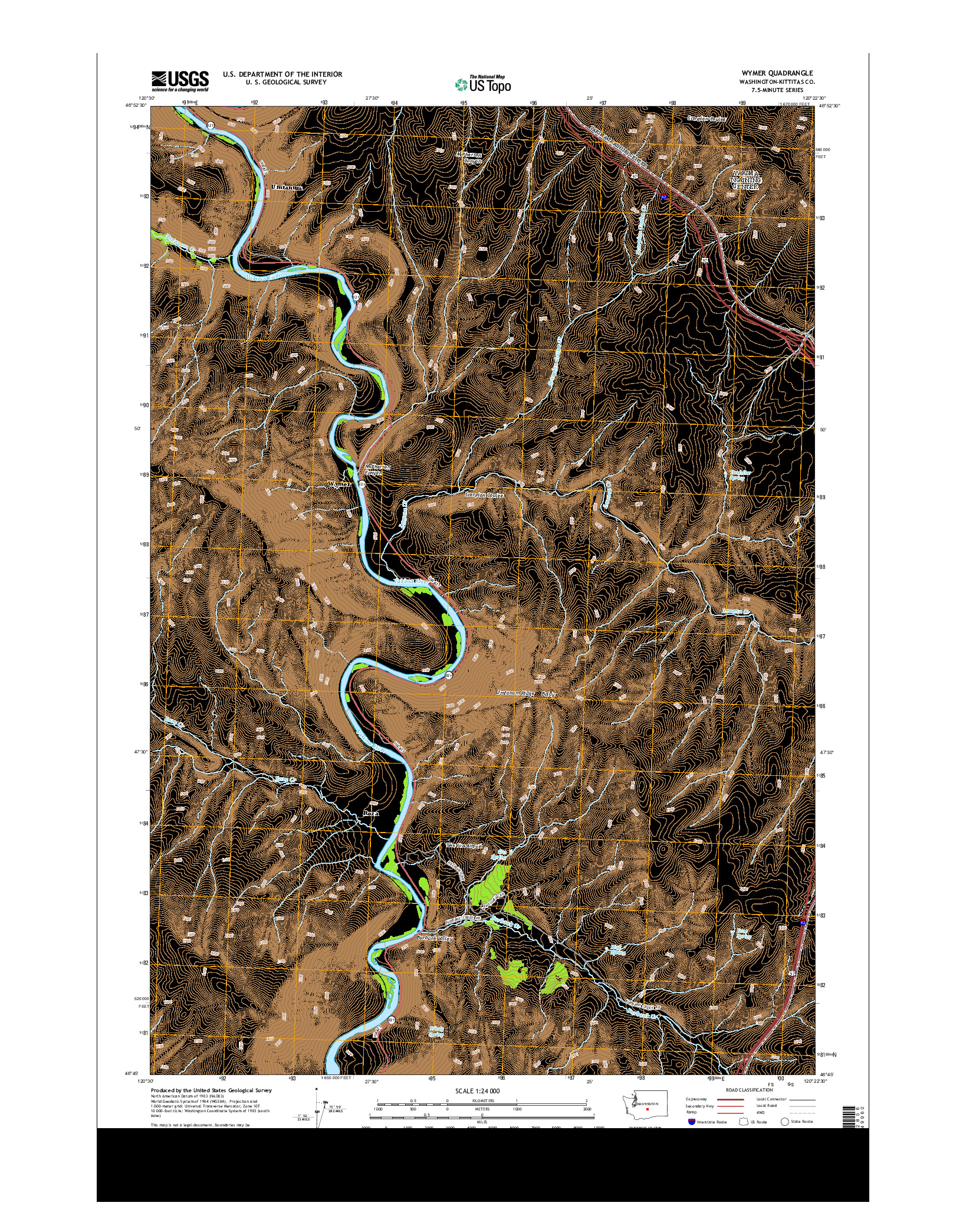USGS US TOPO 7.5-MINUTE MAP FOR WYMER, WA 2013