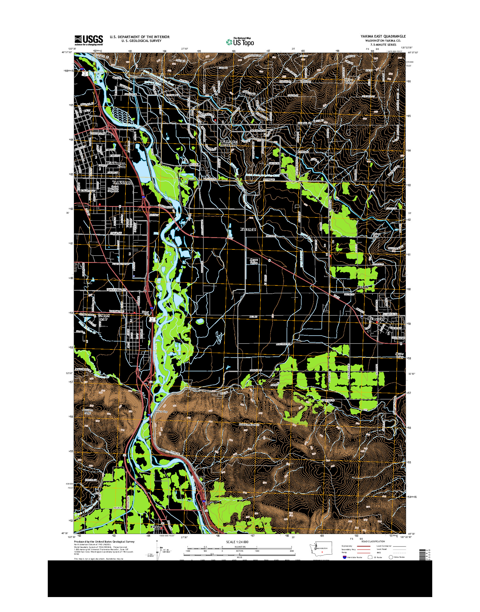 USGS US TOPO 7.5-MINUTE MAP FOR YAKIMA EAST, WA 2013