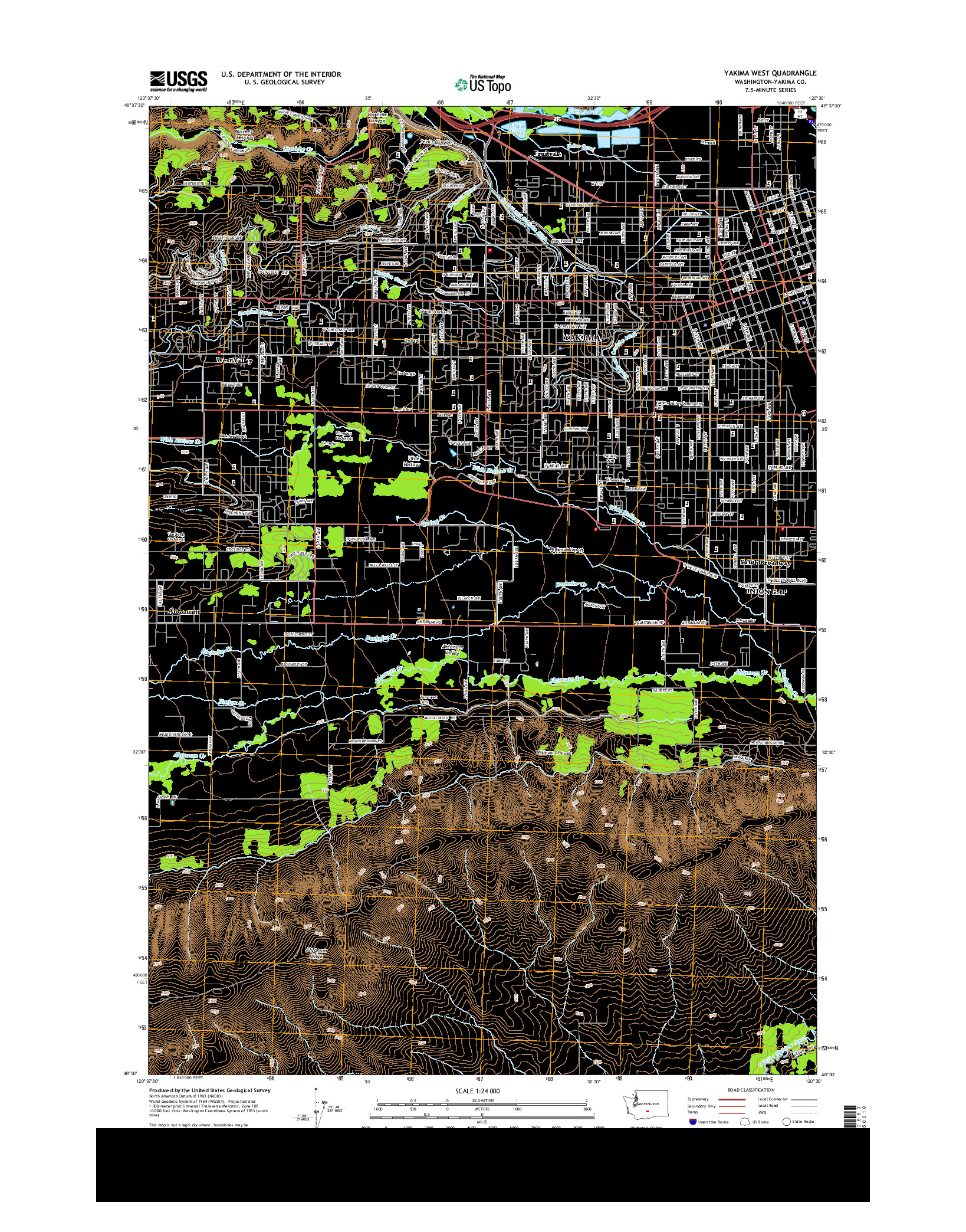 USGS US TOPO 7.5-MINUTE MAP FOR YAKIMA WEST, WA 2013