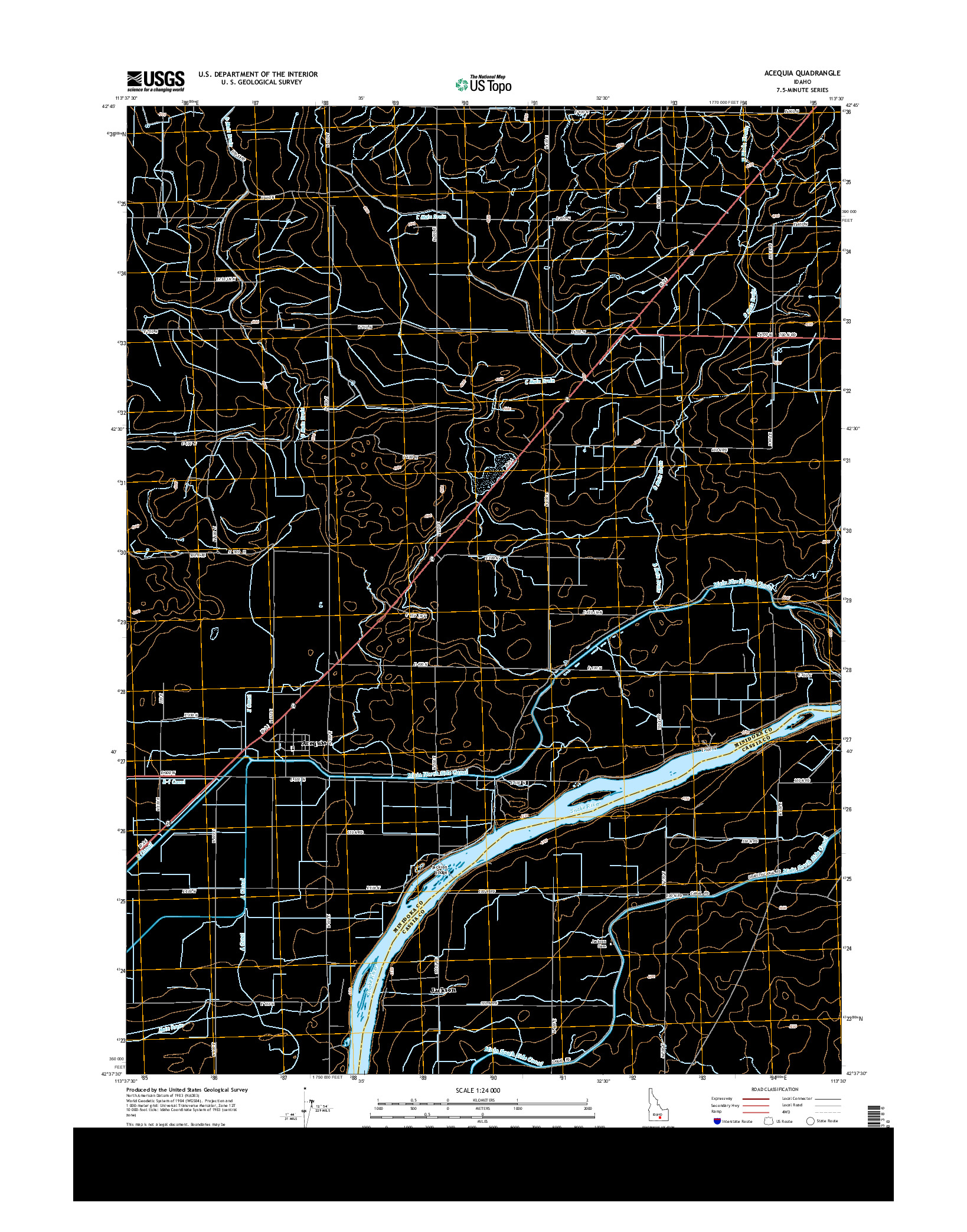 USGS US TOPO 7.5-MINUTE MAP FOR ACEQUIA, ID 2013