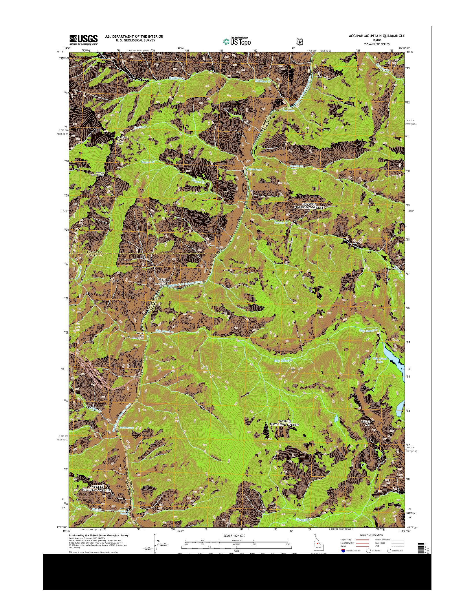 USGS US TOPO 7.5-MINUTE MAP FOR AGGIPAH MOUNTAIN, ID 2013