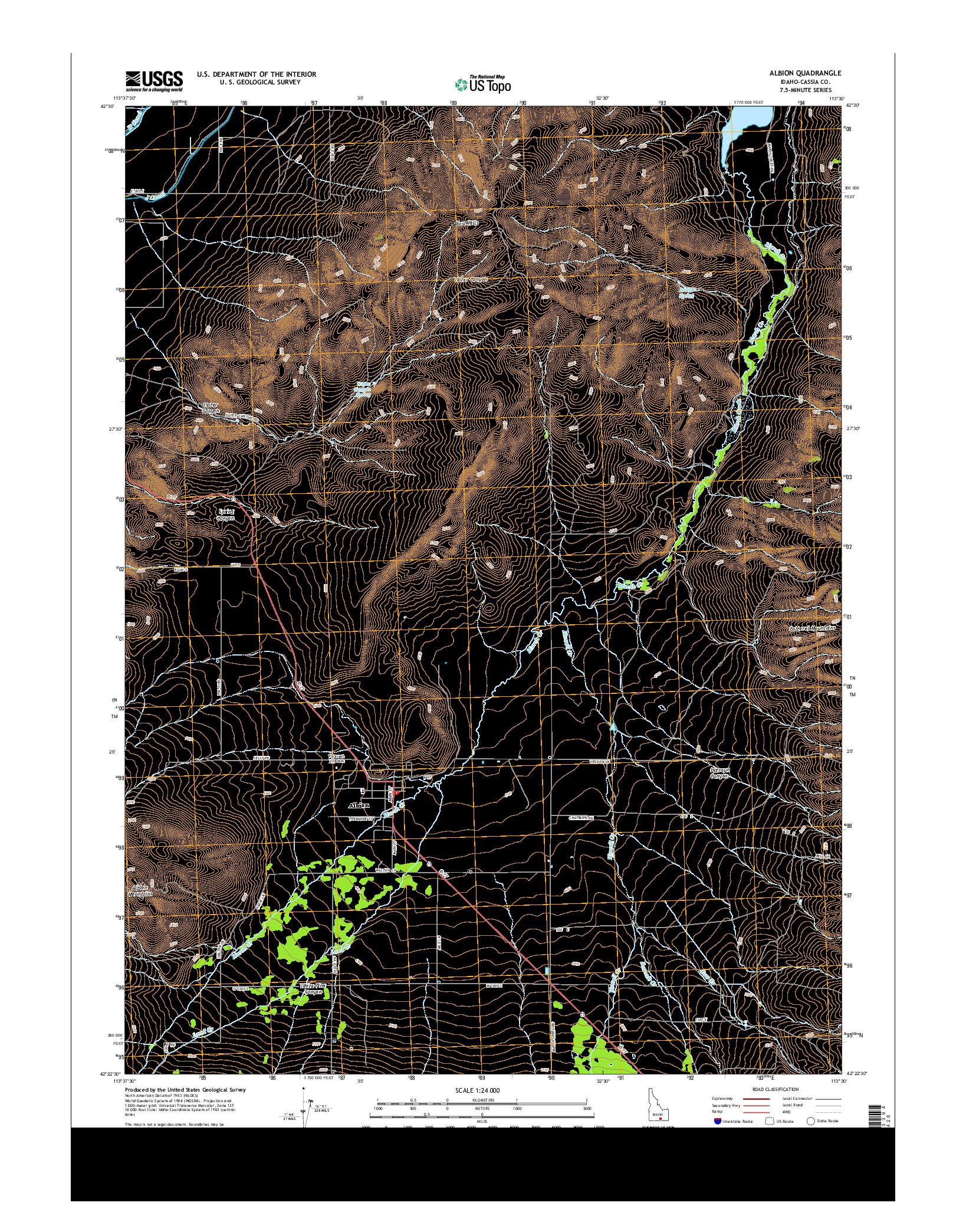 USGS US TOPO 7.5-MINUTE MAP FOR ALBION, ID 2013