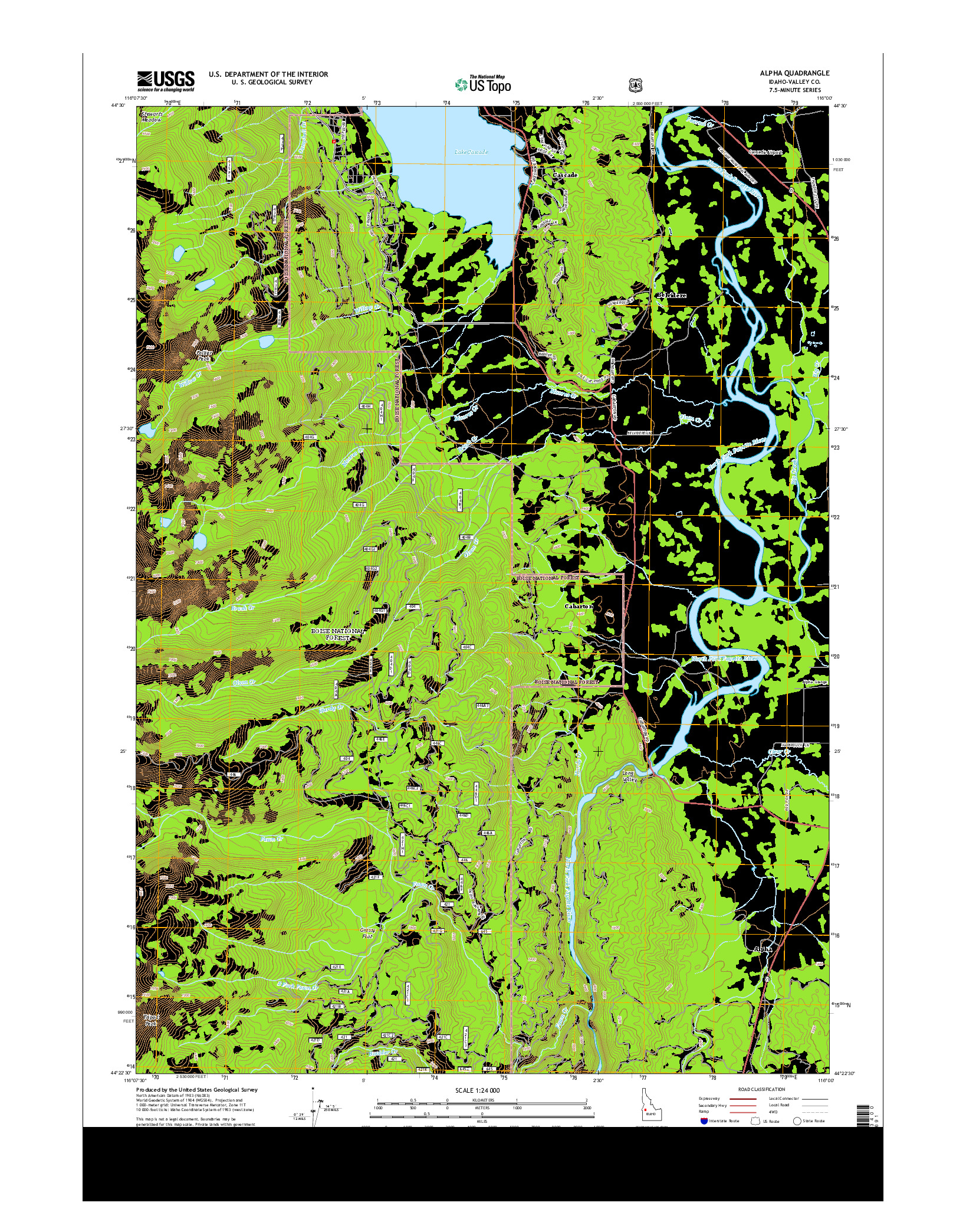 USGS US TOPO 7.5-MINUTE MAP FOR ALPHA, ID 2013