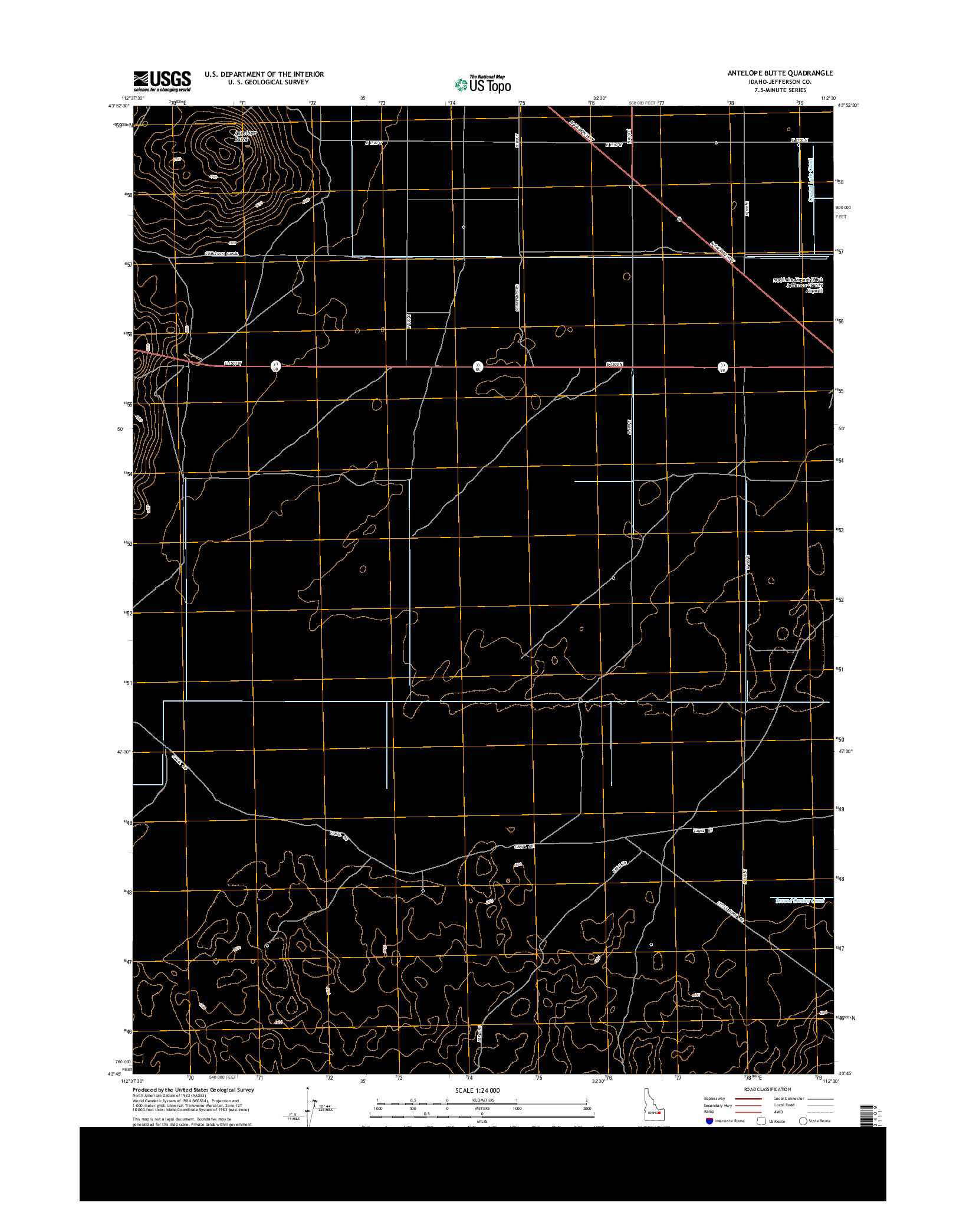 USGS US TOPO 7.5-MINUTE MAP FOR ANTELOPE BUTTE, ID 2013