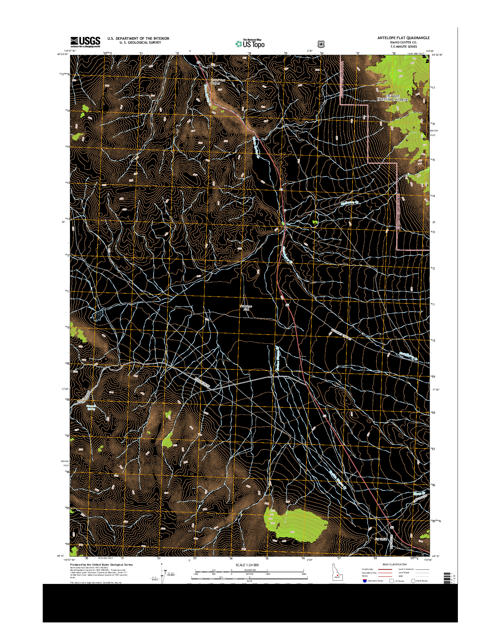 USGS US TOPO 7.5-MINUTE MAP FOR ANTELOPE FLAT, ID 2013