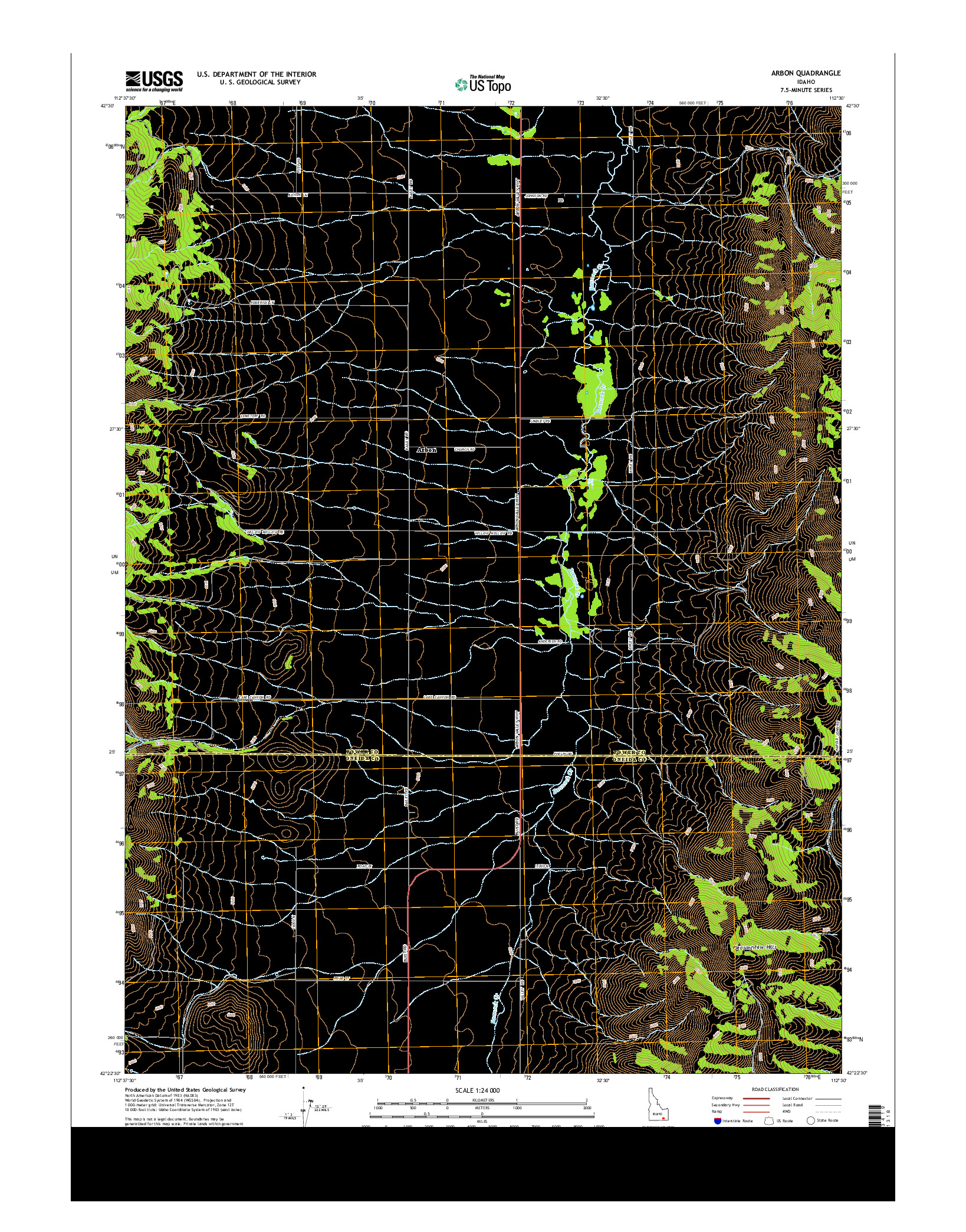 USGS US TOPO 7.5-MINUTE MAP FOR ARBON, ID 2013