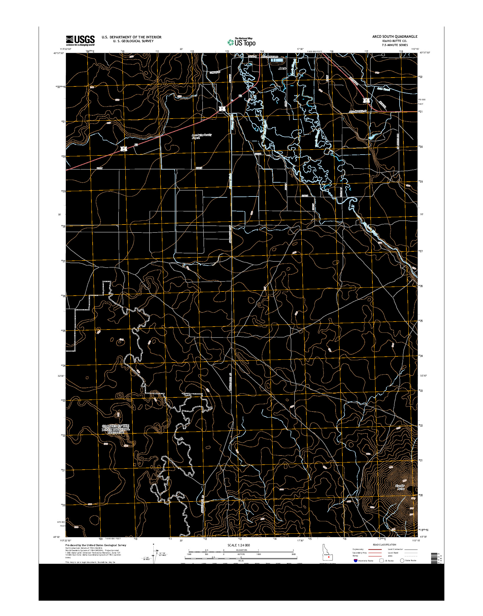 USGS US TOPO 7.5-MINUTE MAP FOR ARCO SOUTH, ID 2013