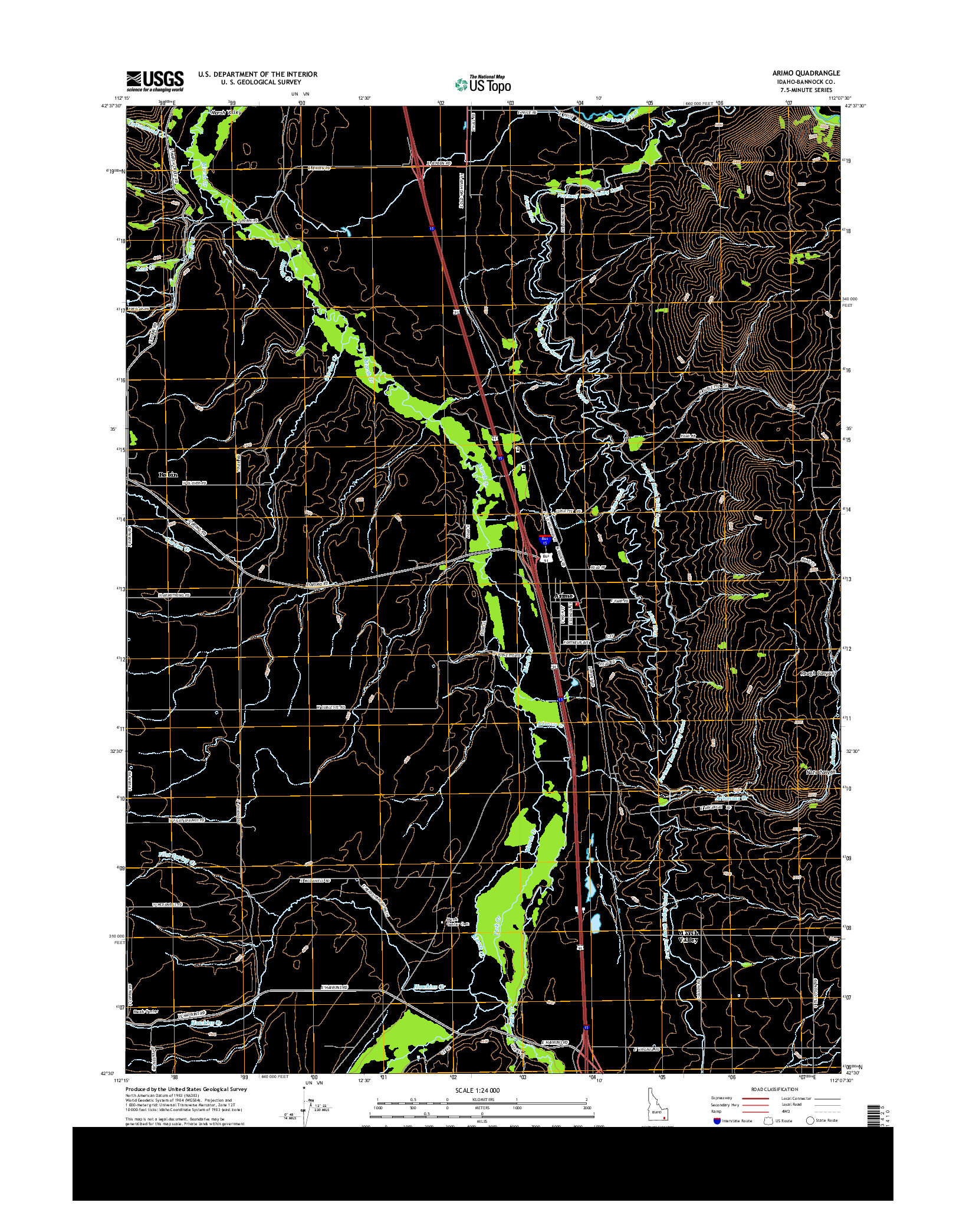 USGS US TOPO 7.5-MINUTE MAP FOR ARIMO, ID 2013