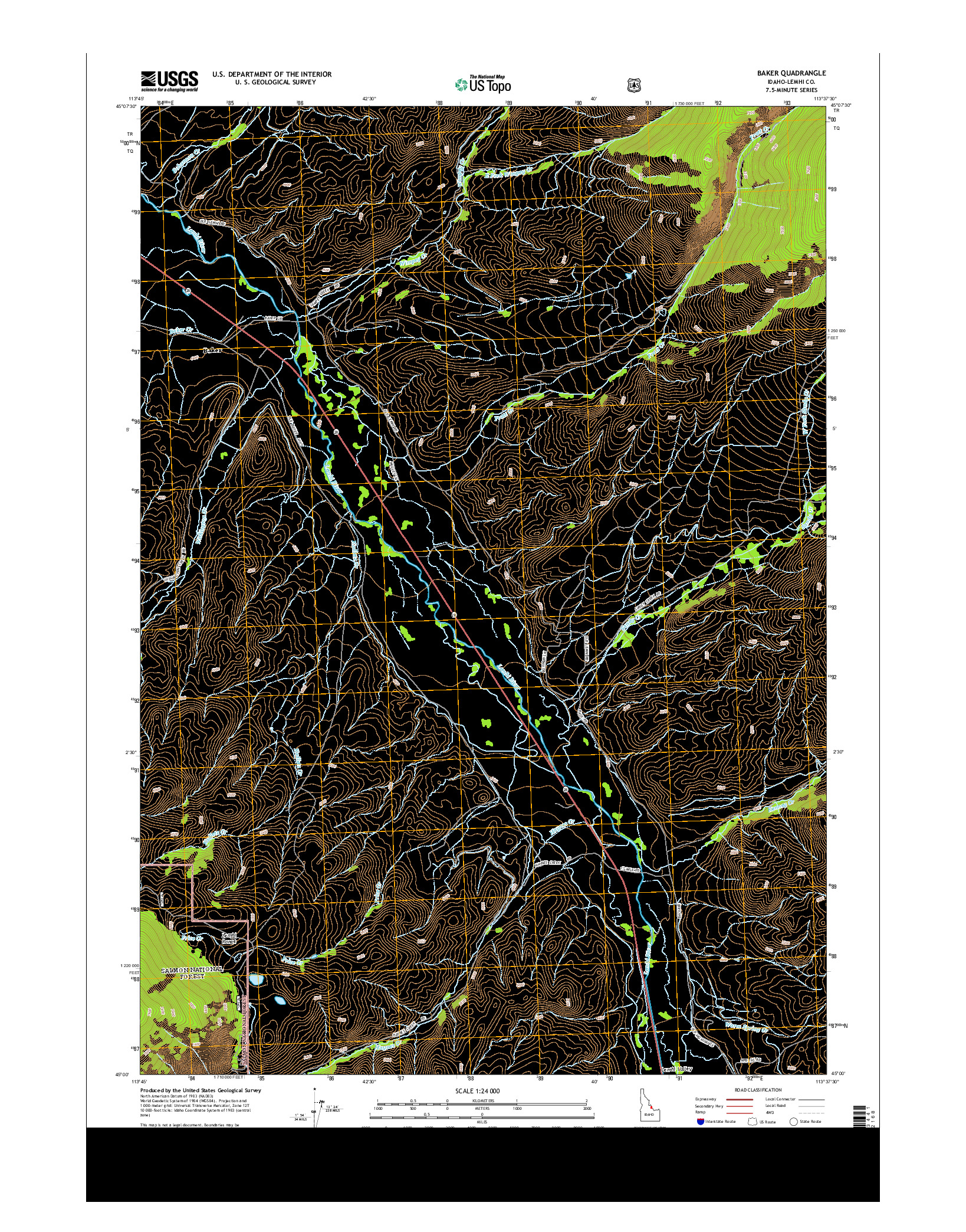 USGS US TOPO 7.5-MINUTE MAP FOR BAKER, ID 2013