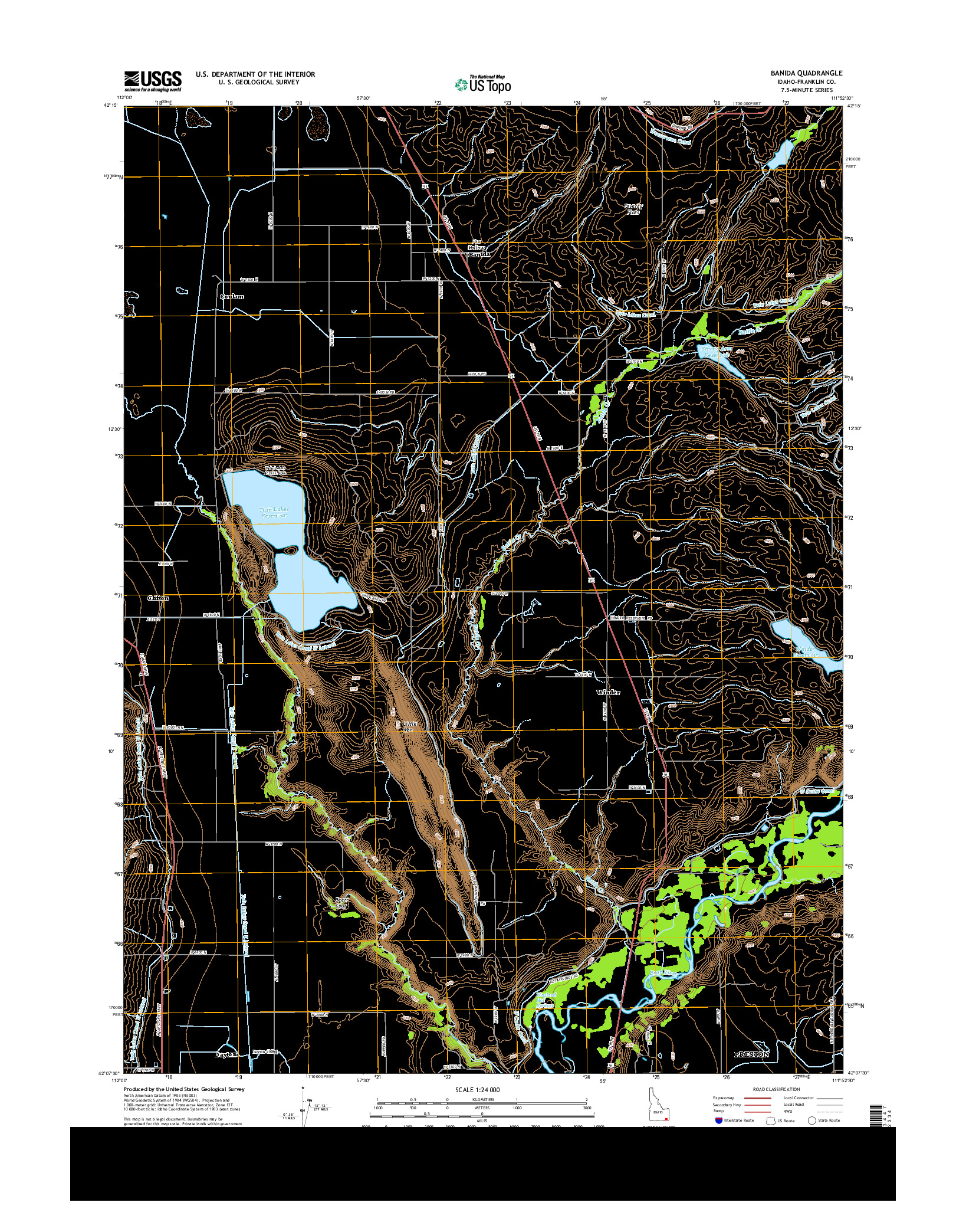 USGS US TOPO 7.5-MINUTE MAP FOR BANIDA, ID 2013