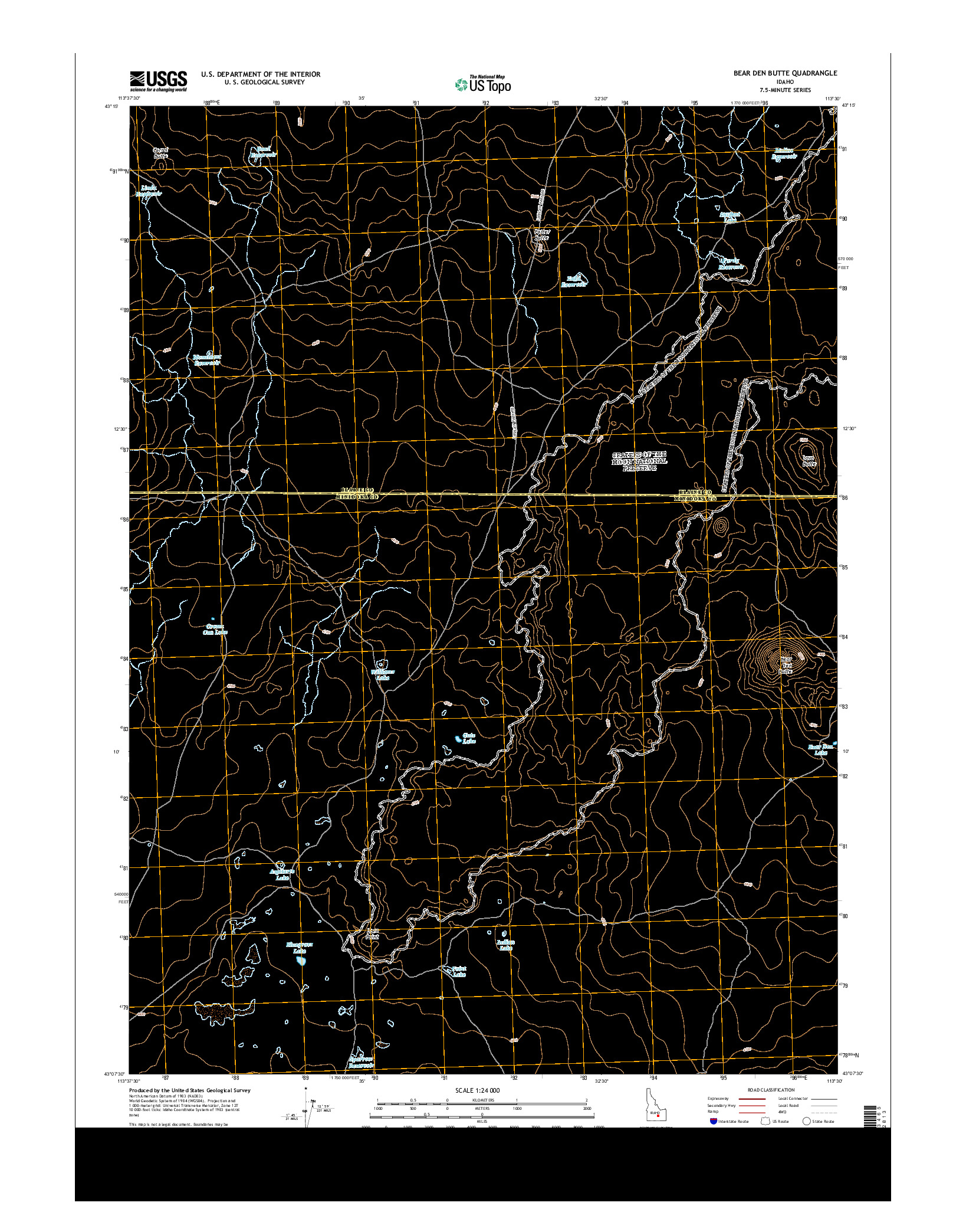 USGS US TOPO 7.5-MINUTE MAP FOR BEAR DEN BUTTE, ID 2013