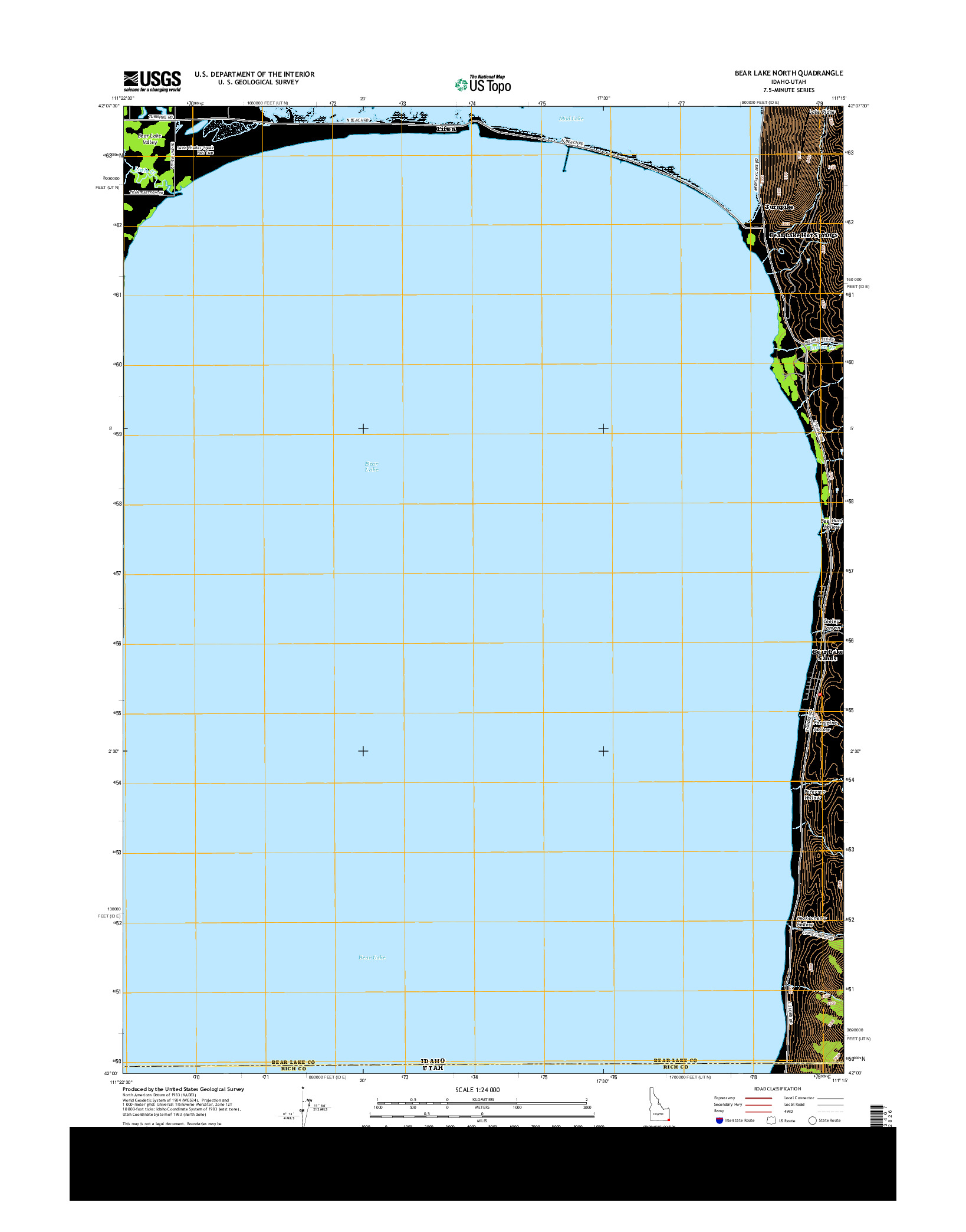 USGS US TOPO 7.5-MINUTE MAP FOR BEAR LAKE NORTH, ID-UT 2013