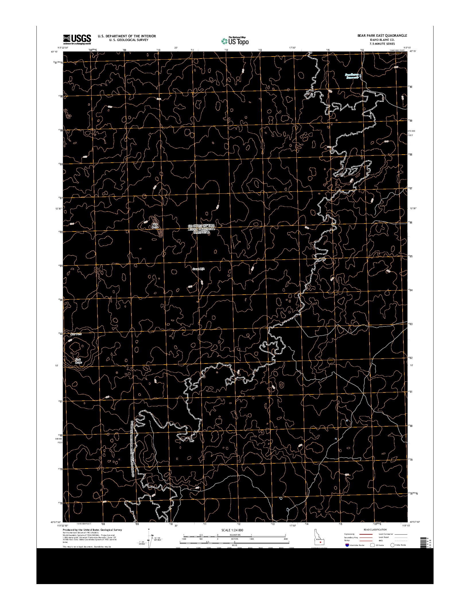 USGS US TOPO 7.5-MINUTE MAP FOR BEAR PARK EAST, ID 2013