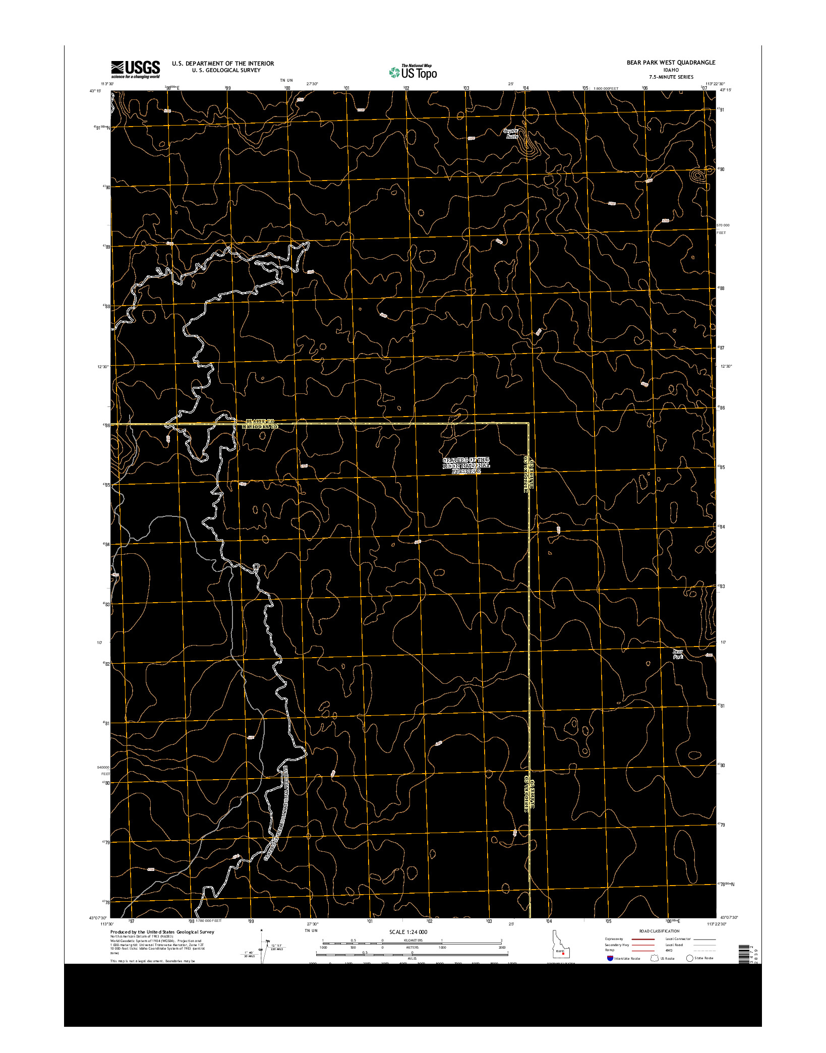 USGS US TOPO 7.5-MINUTE MAP FOR BEAR PARK WEST, ID 2013