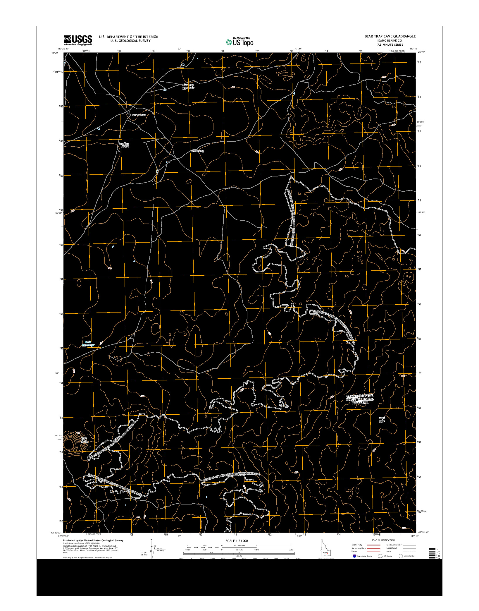 USGS US TOPO 7.5-MINUTE MAP FOR BEAR TRAP CAVE, ID 2013