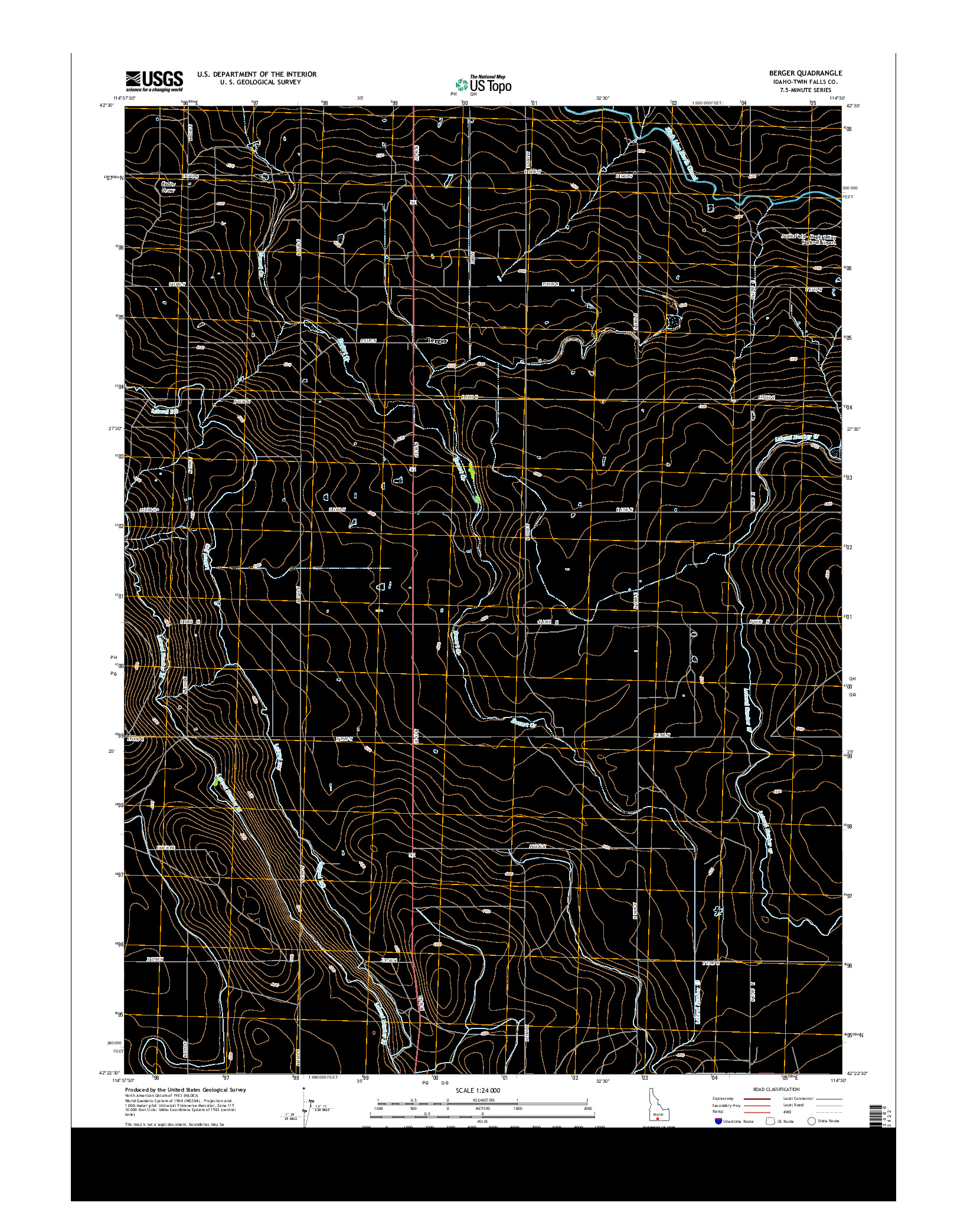 USGS US TOPO 7.5-MINUTE MAP FOR BERGER, ID 2013