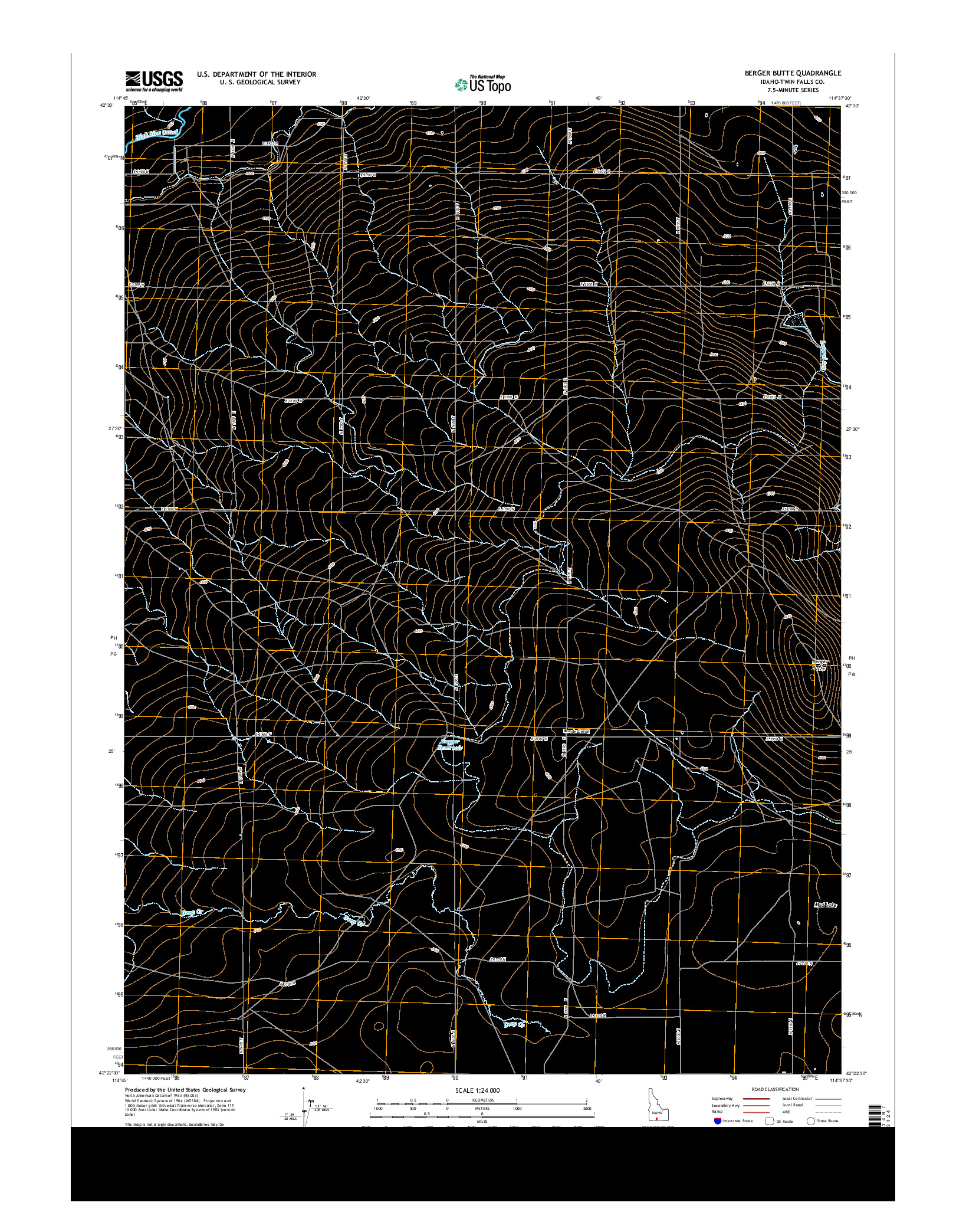 USGS US TOPO 7.5-MINUTE MAP FOR BERGER BUTTE, ID 2013