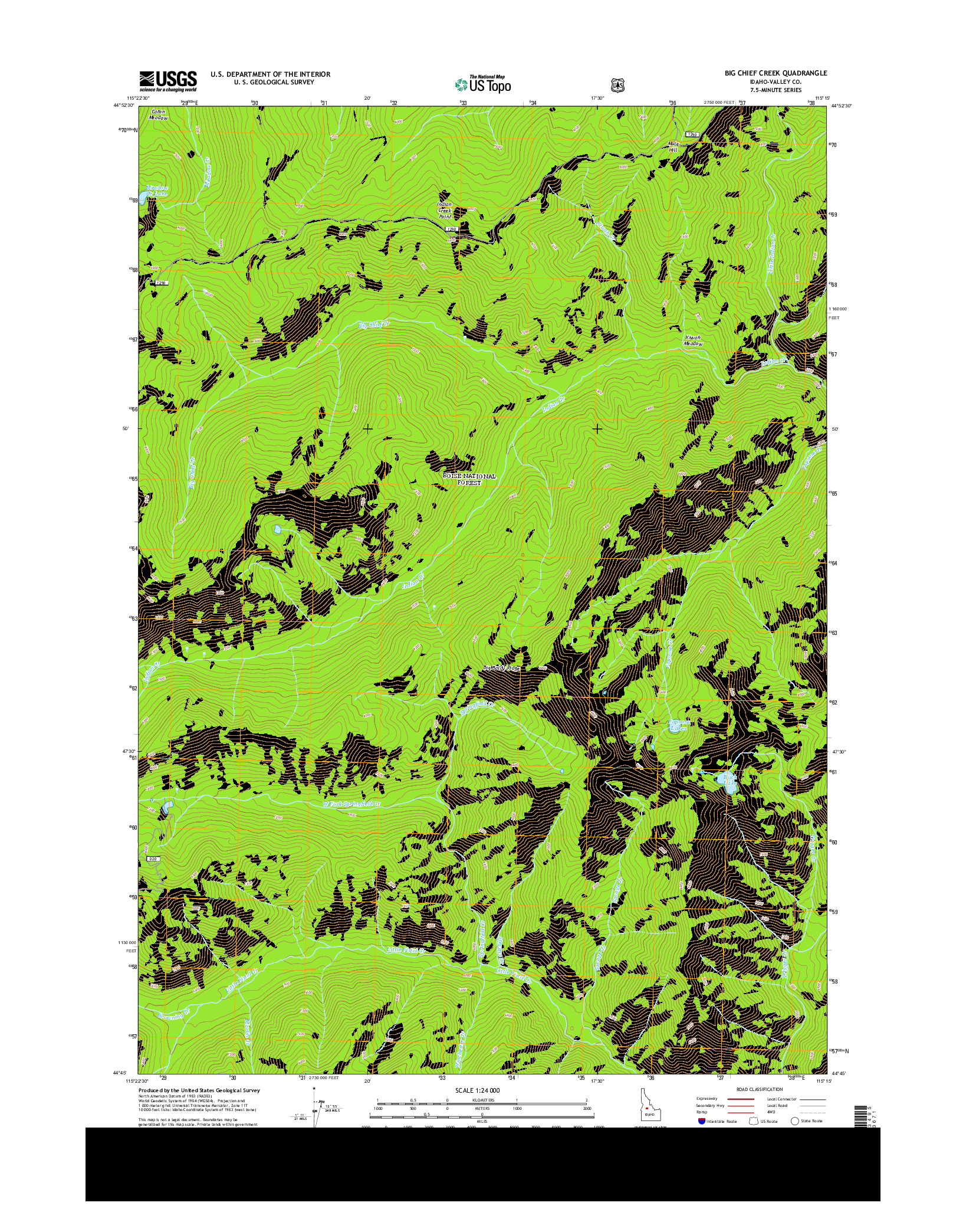 USGS US TOPO 7.5-MINUTE MAP FOR BIG CHIEF CREEK, ID 2013