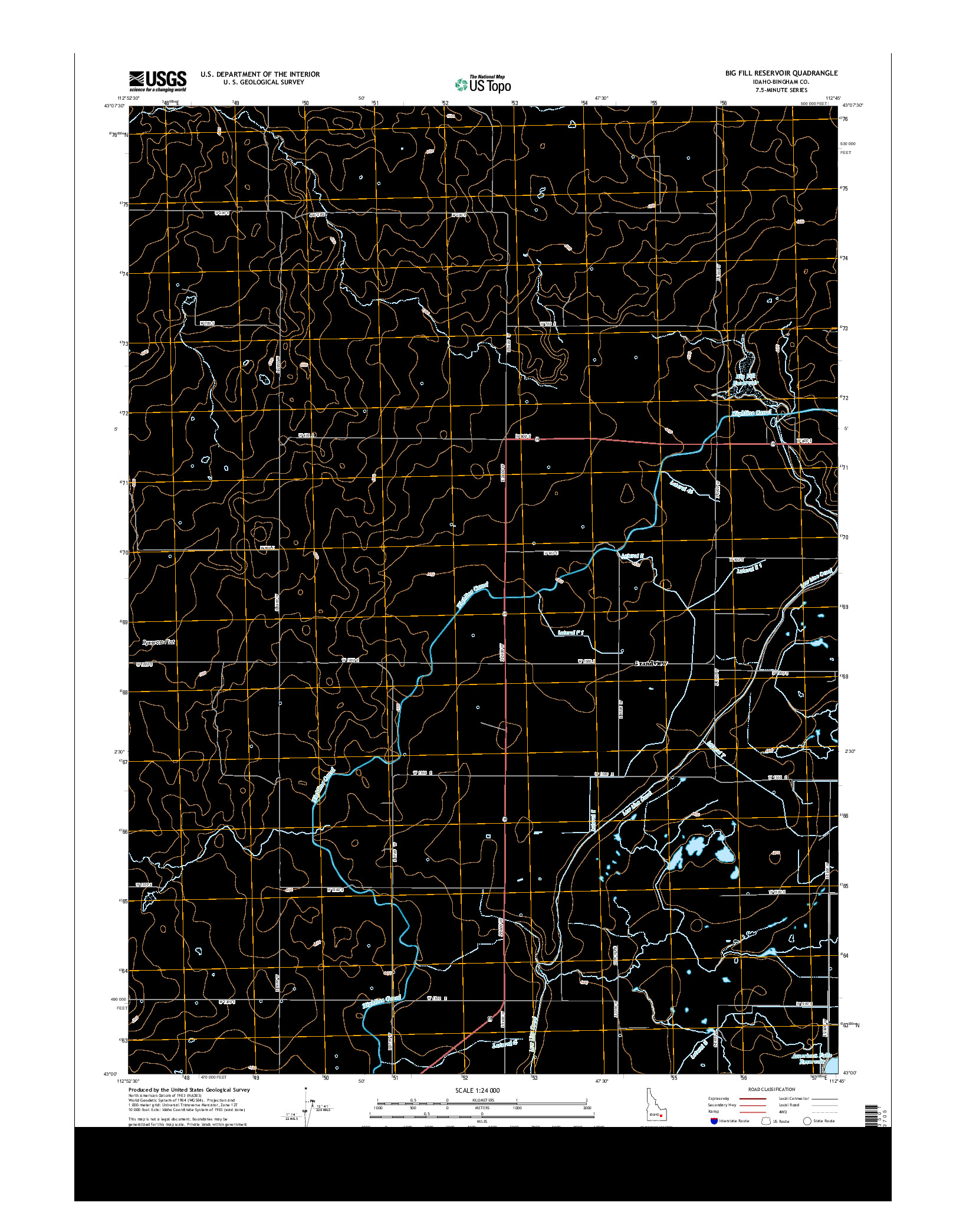 USGS US TOPO 7.5-MINUTE MAP FOR BIG FILL RESERVOIR, ID 2013