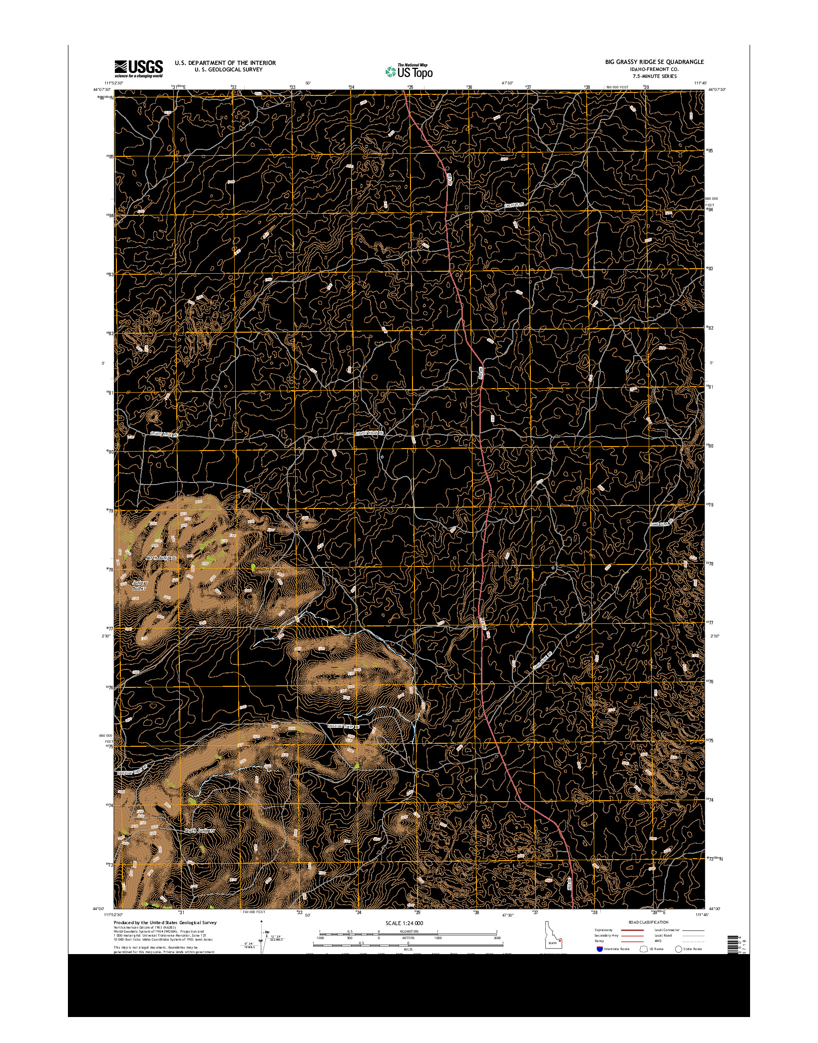 USGS US TOPO 7.5-MINUTE MAP FOR BIG GRASSY RIDGE SE, ID 2013