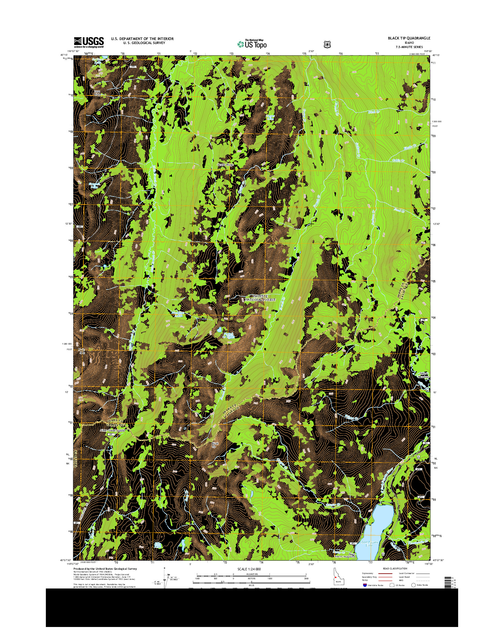 USGS US TOPO 7.5-MINUTE MAP FOR BLACK TIP, ID 2013