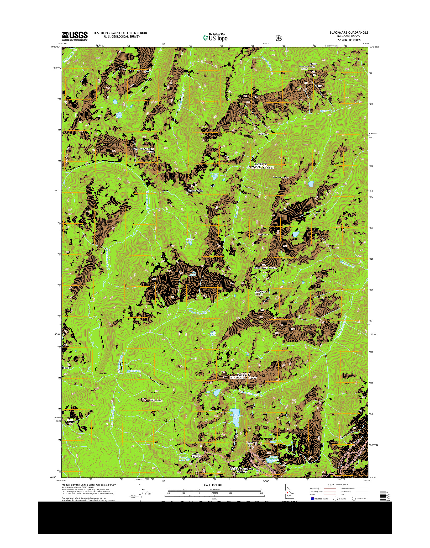 USGS US TOPO 7.5-MINUTE MAP FOR BLACKMARE, ID 2013