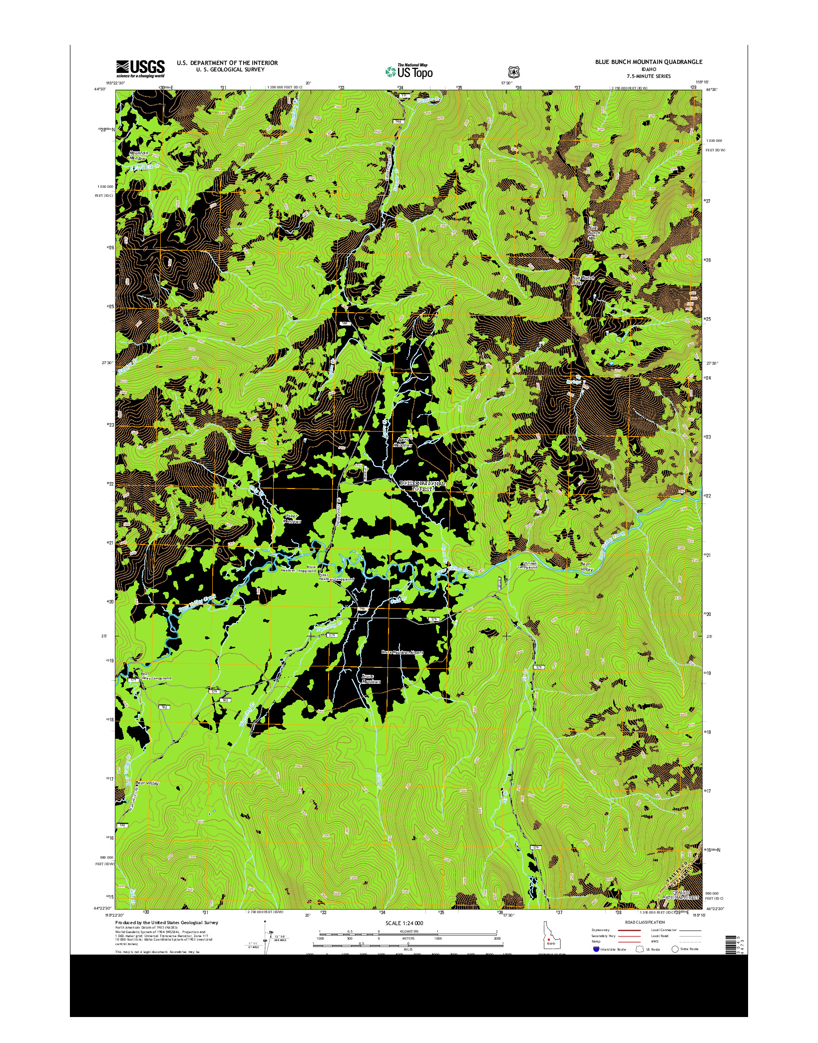 USGS US TOPO 7.5-MINUTE MAP FOR BLUE BUNCH MOUNTAIN, ID 2013