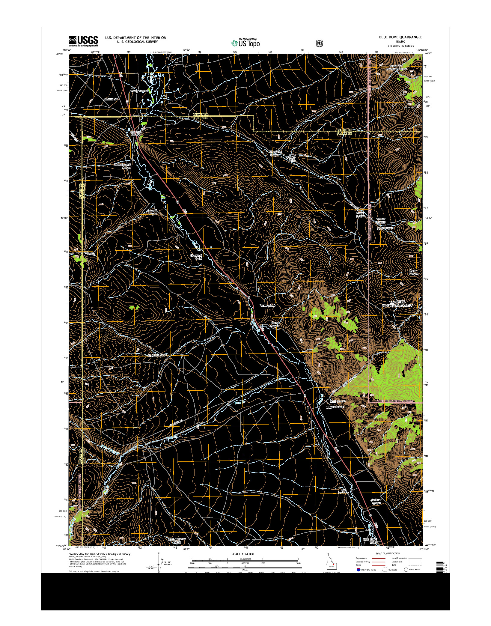 USGS US TOPO 7.5-MINUTE MAP FOR BLUE DOME, ID 2013