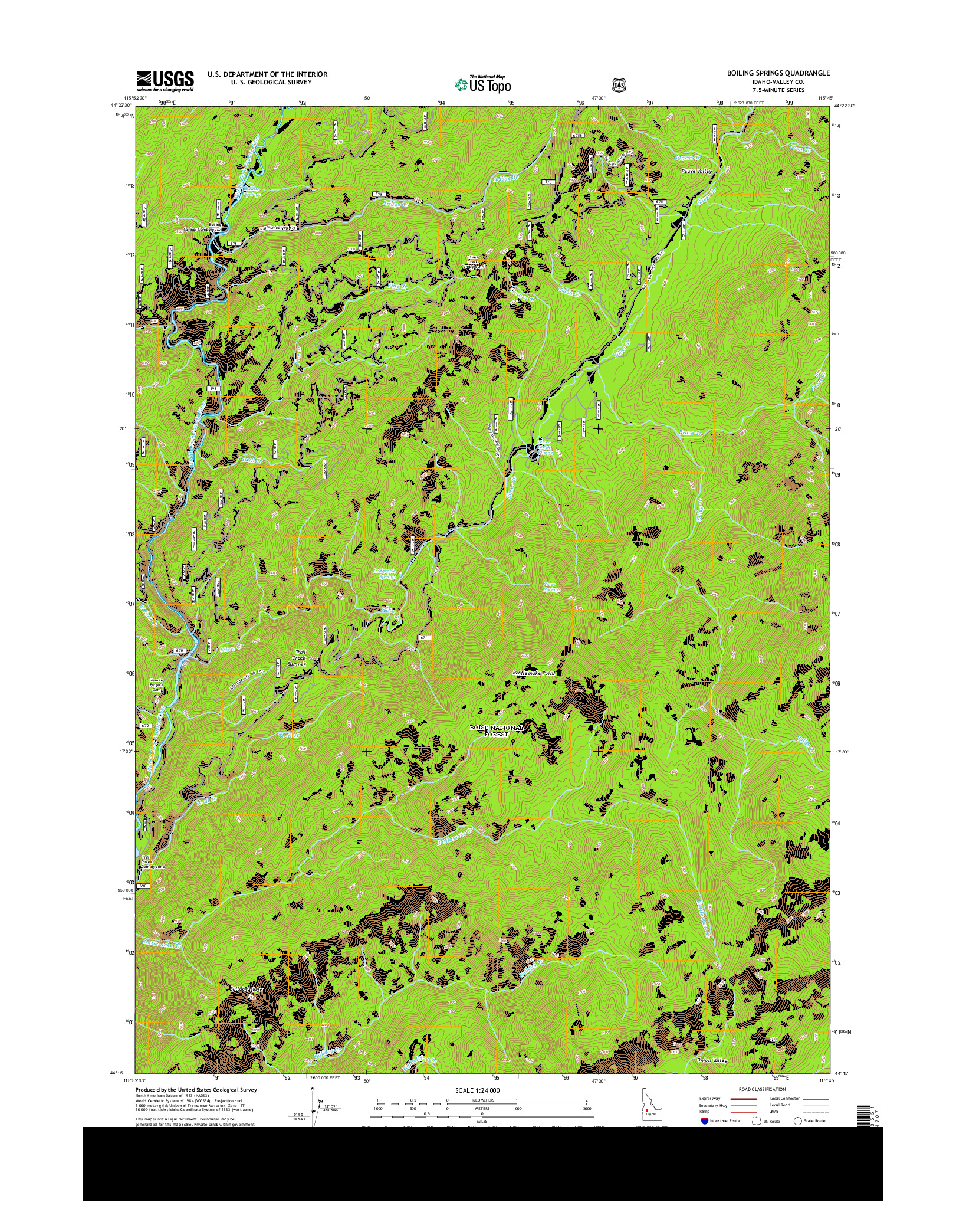 USGS US TOPO 7.5-MINUTE MAP FOR BOILING SPRINGS, ID 2013