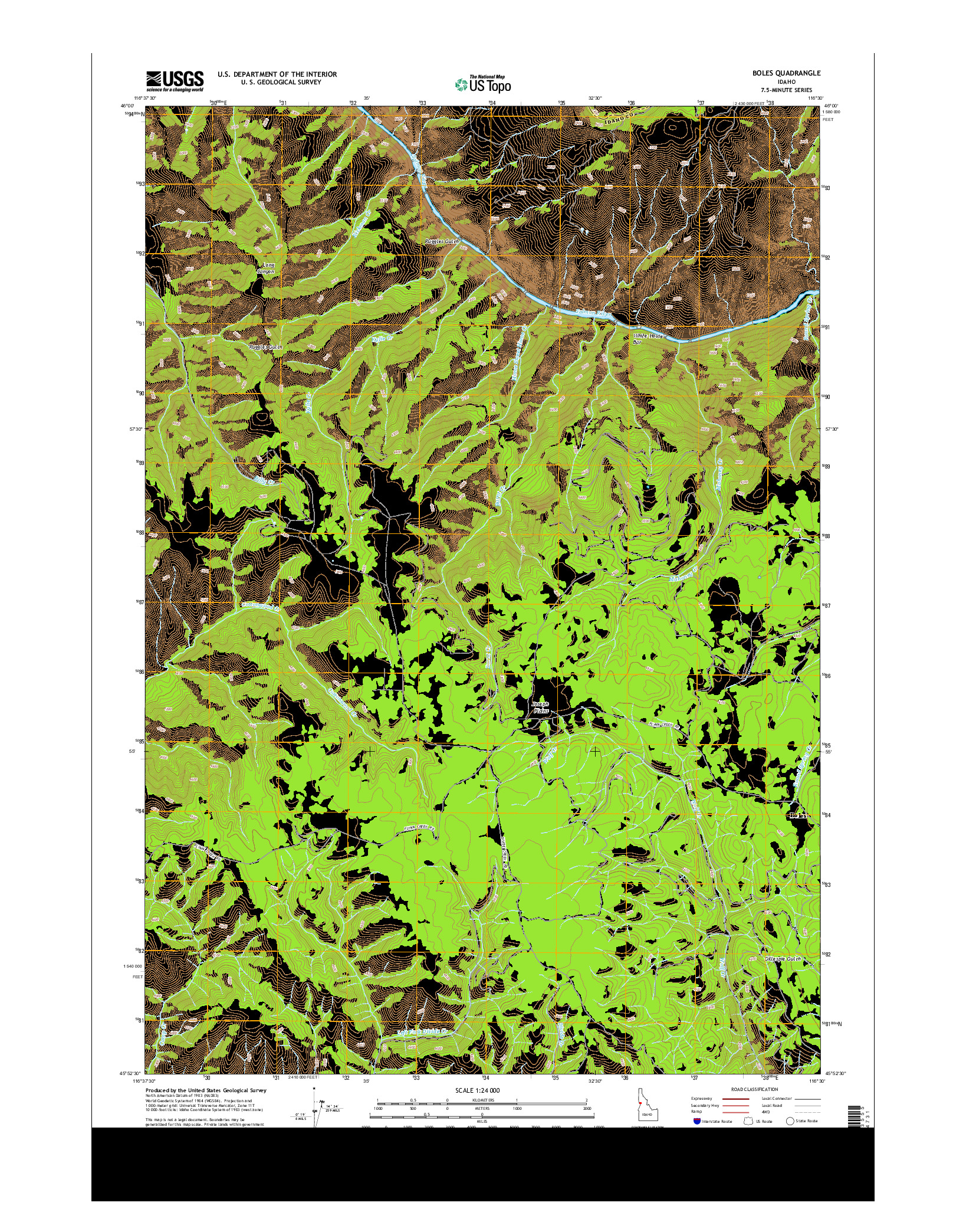 USGS US TOPO 7.5-MINUTE MAP FOR BOLES, ID 2013