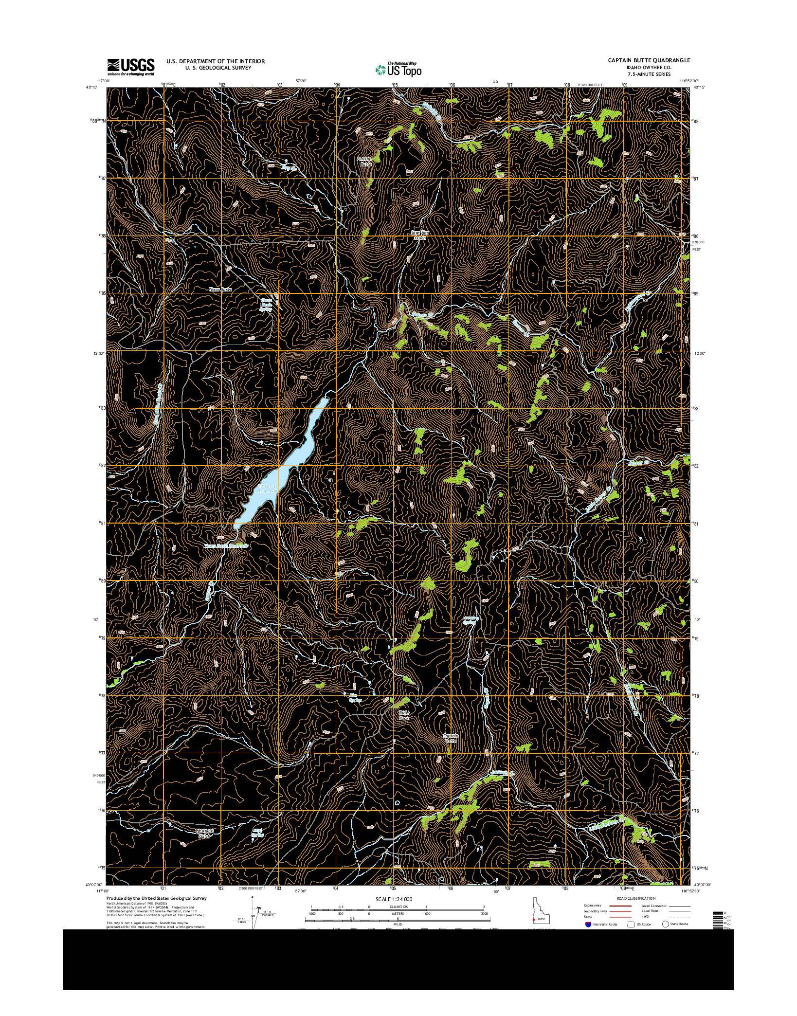 USGS US TOPO 7.5-MINUTE MAP FOR CAPTAIN BUTTE, ID 2013