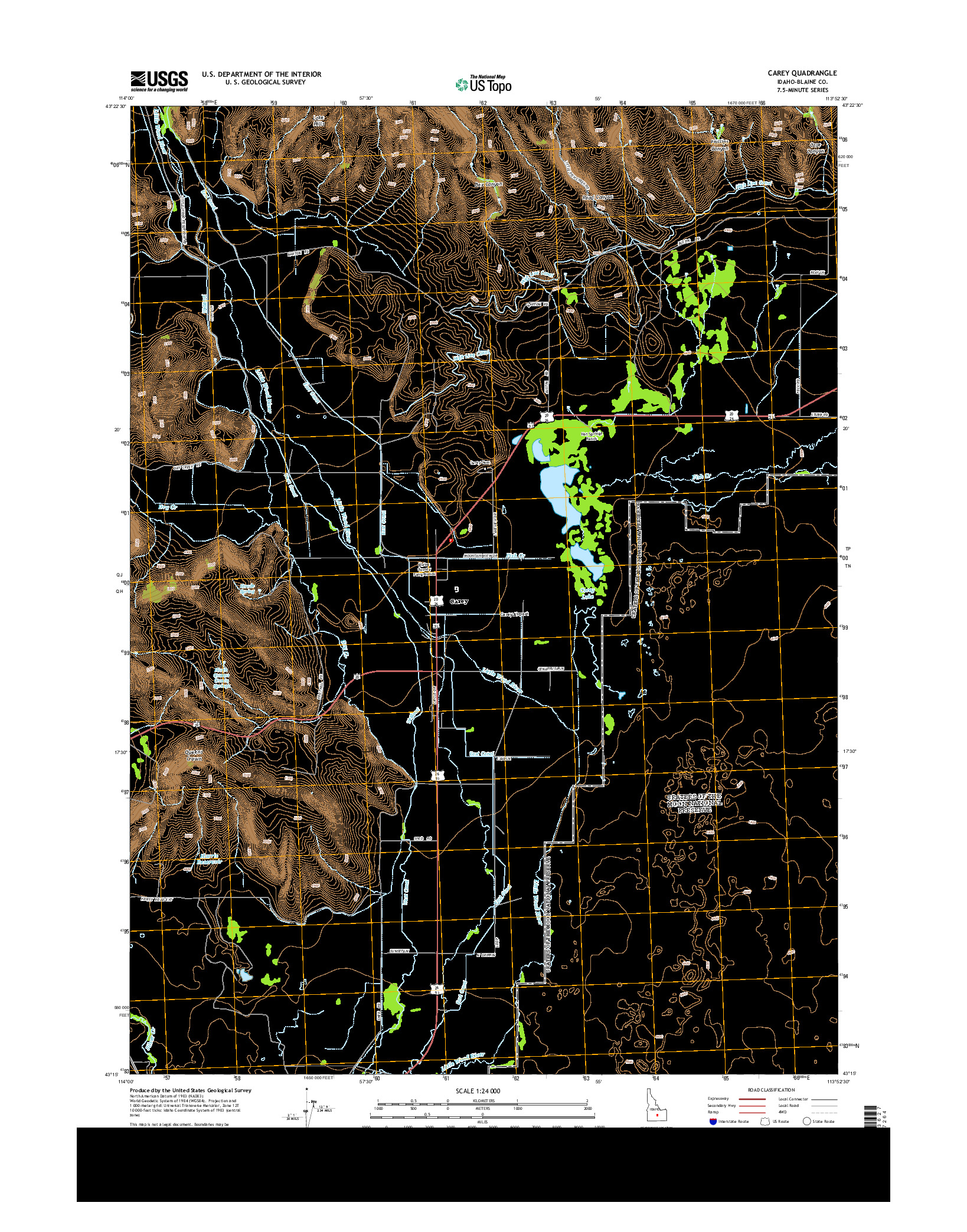 USGS US TOPO 7.5-MINUTE MAP FOR CAREY, ID 2013