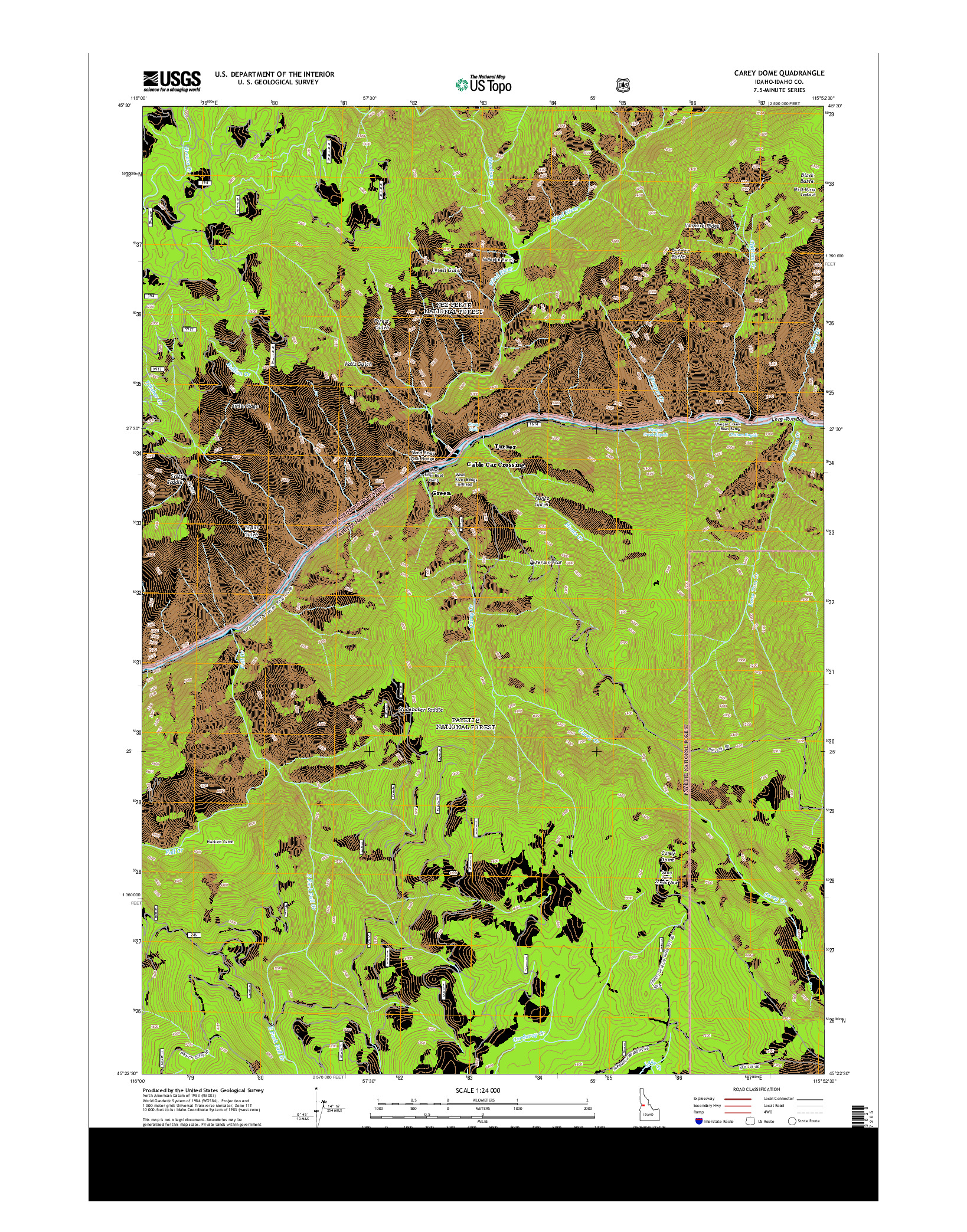 USGS US TOPO 7.5-MINUTE MAP FOR CAREY DOME, ID 2013