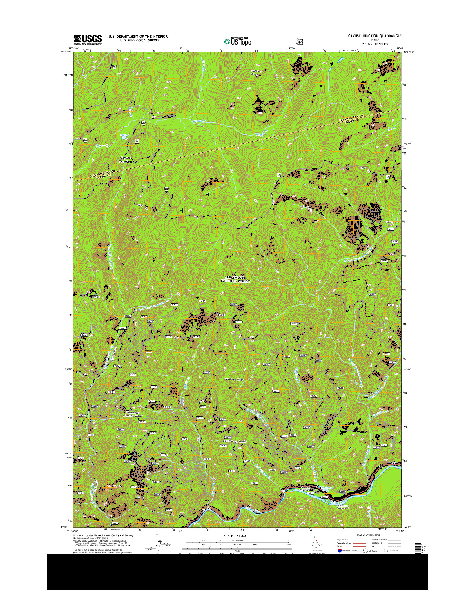 USGS US TOPO 7.5-MINUTE MAP FOR CAYUSE JUNCTION, ID 2013