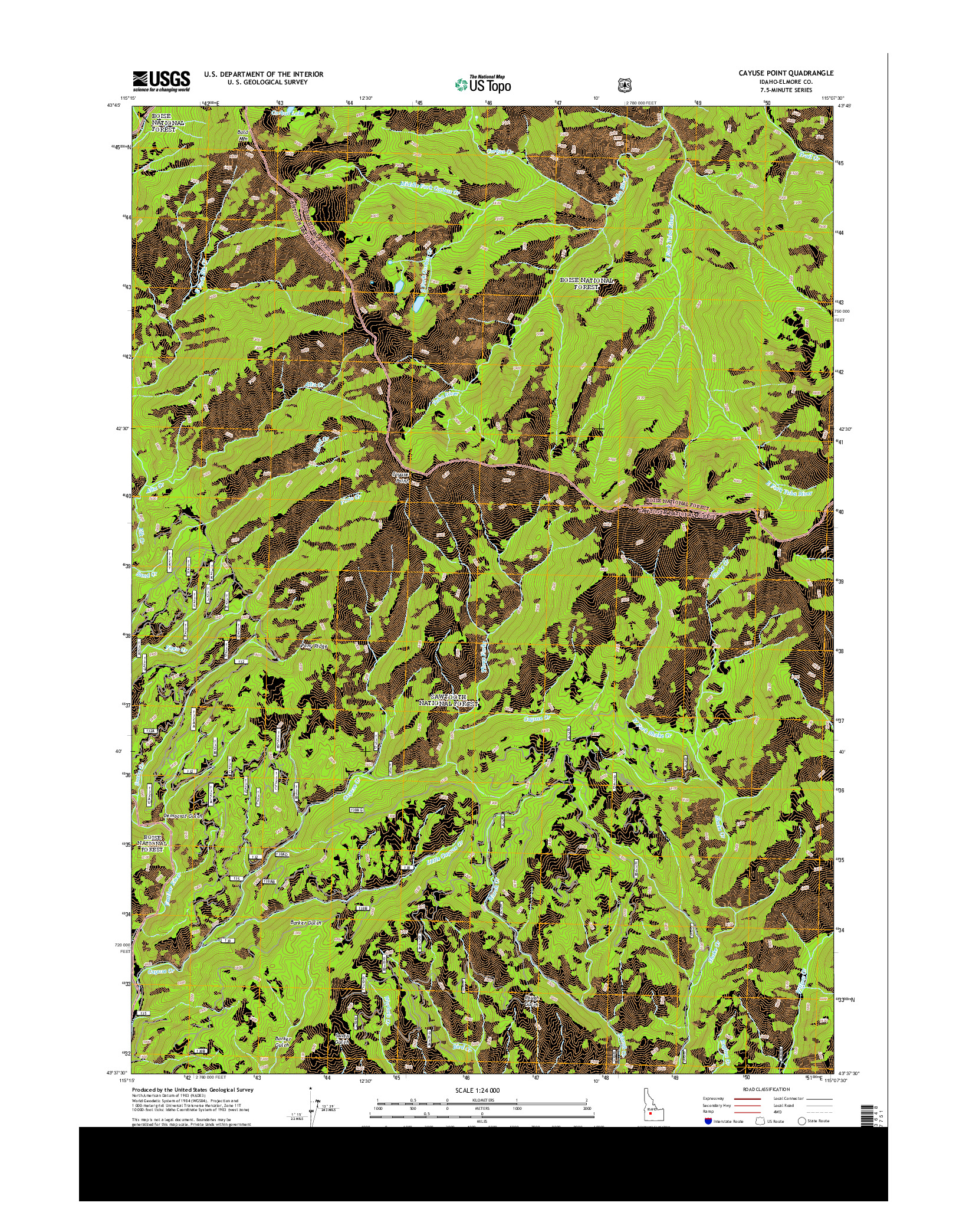 USGS US TOPO 7.5-MINUTE MAP FOR CAYUSE POINT, ID 2013