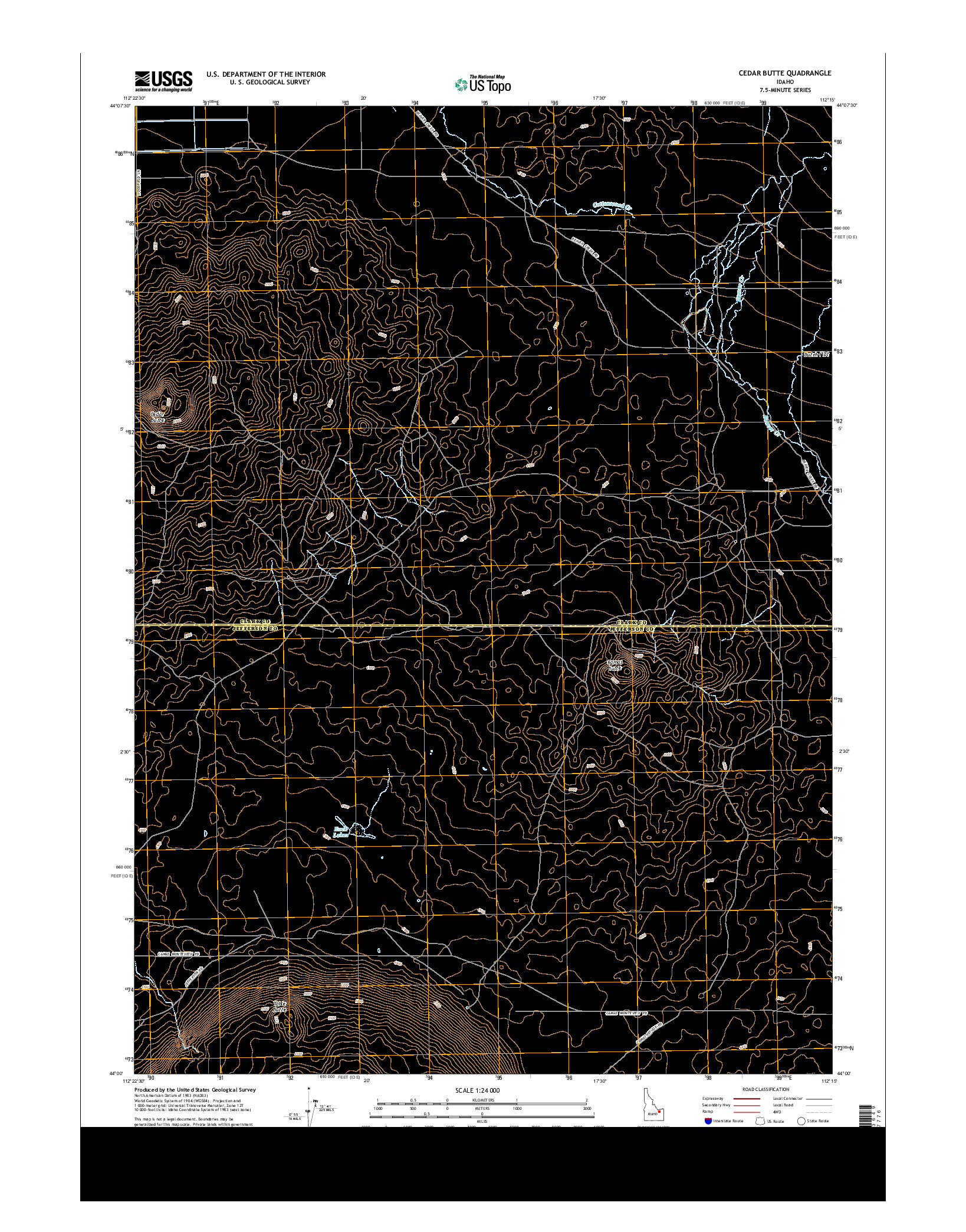 USGS US TOPO 7.5-MINUTE MAP FOR CEDAR BUTTE, ID 2013