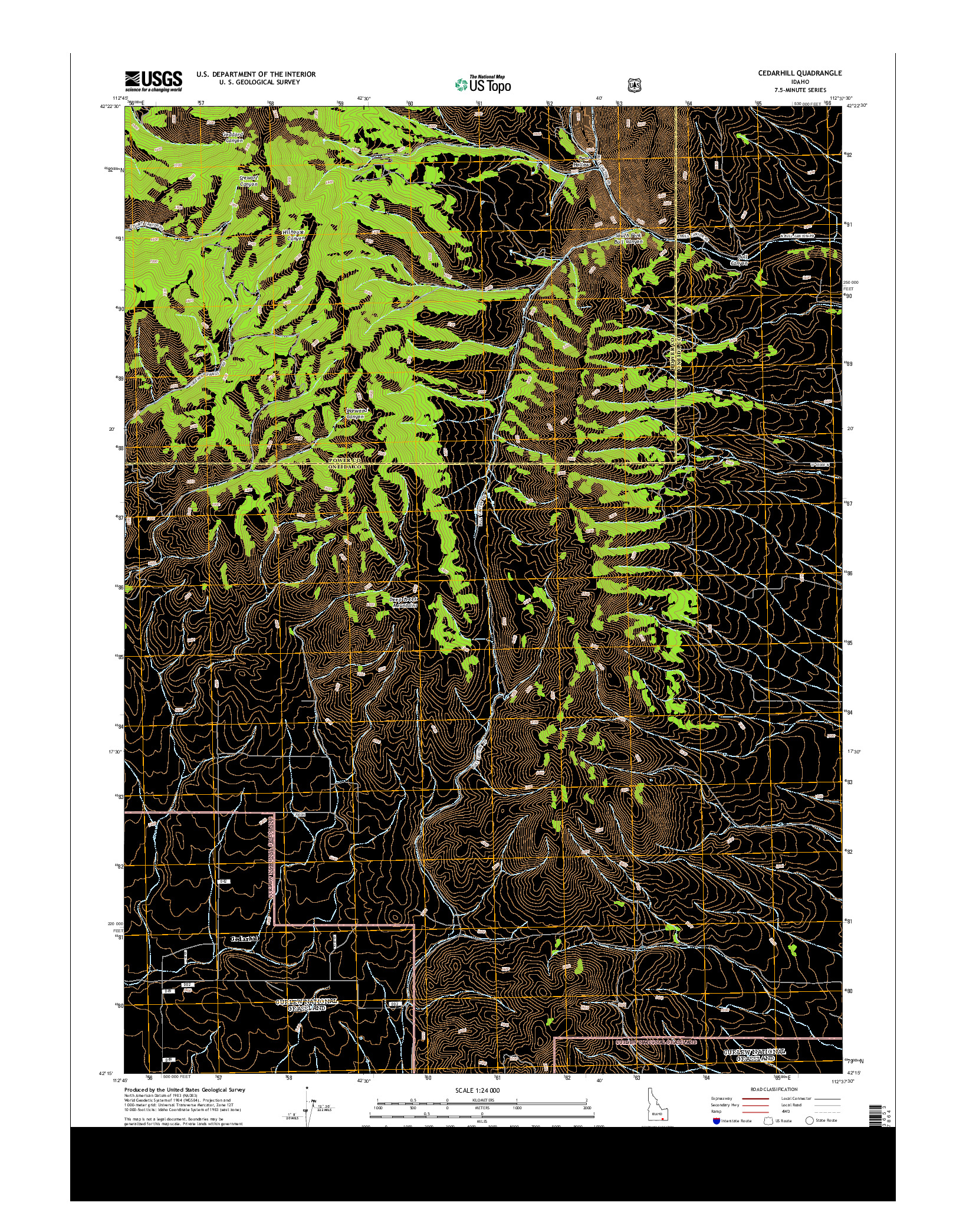 USGS US TOPO 7.5-MINUTE MAP FOR CEDARHILL, ID 2013