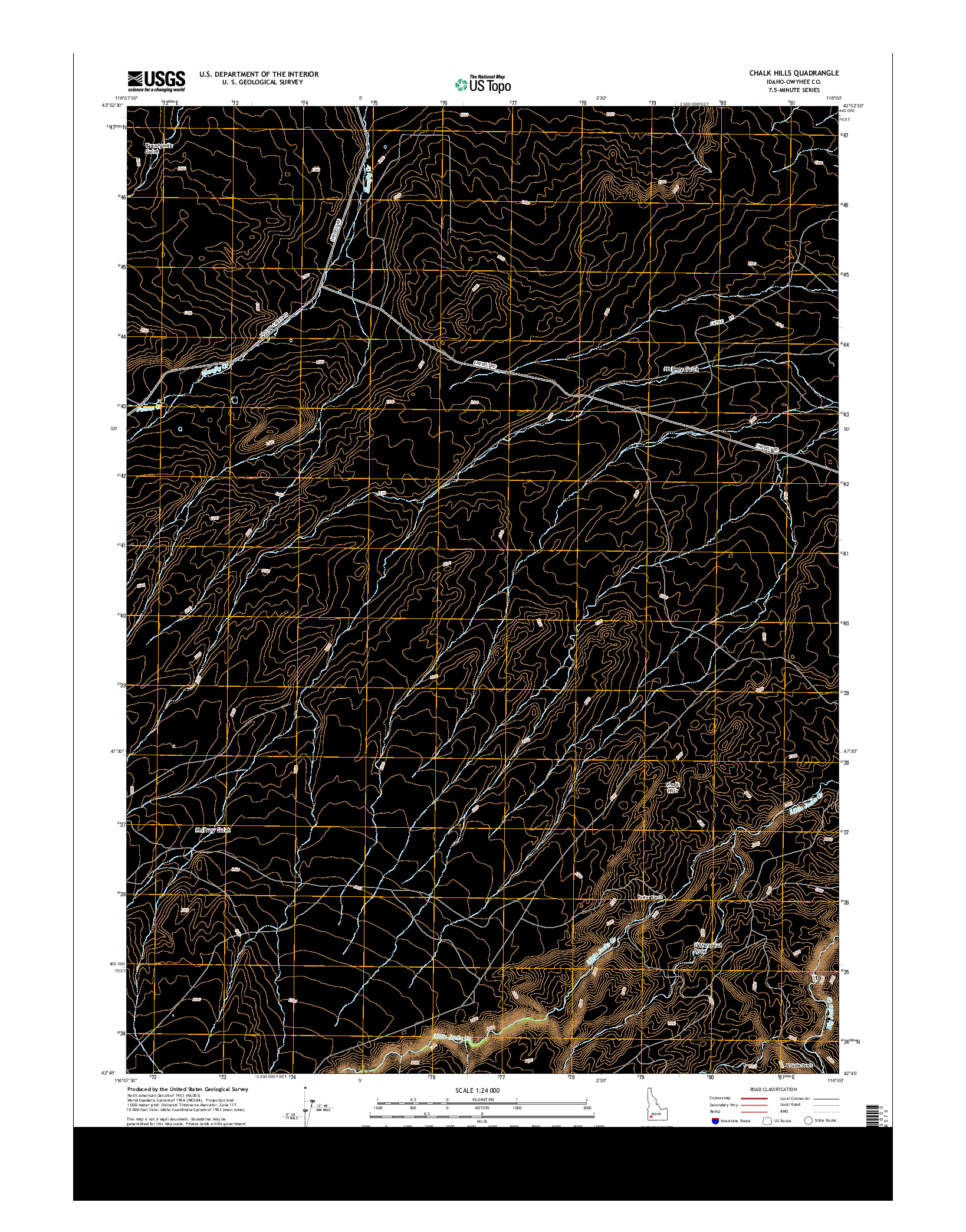 USGS US TOPO 7.5-MINUTE MAP FOR CHALK HILLS, ID 2013