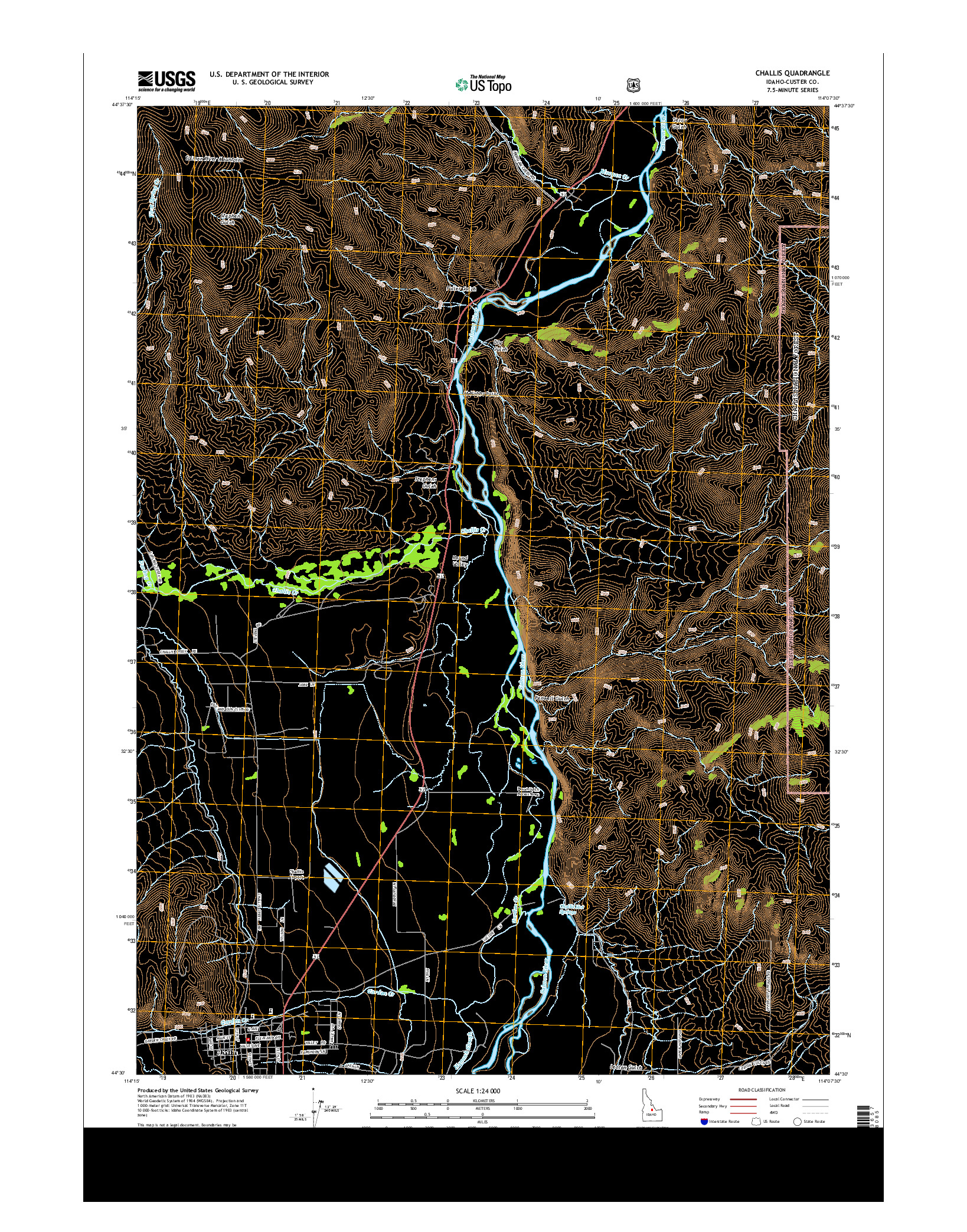 USGS US TOPO 7.5-MINUTE MAP FOR CHALLIS, ID 2013