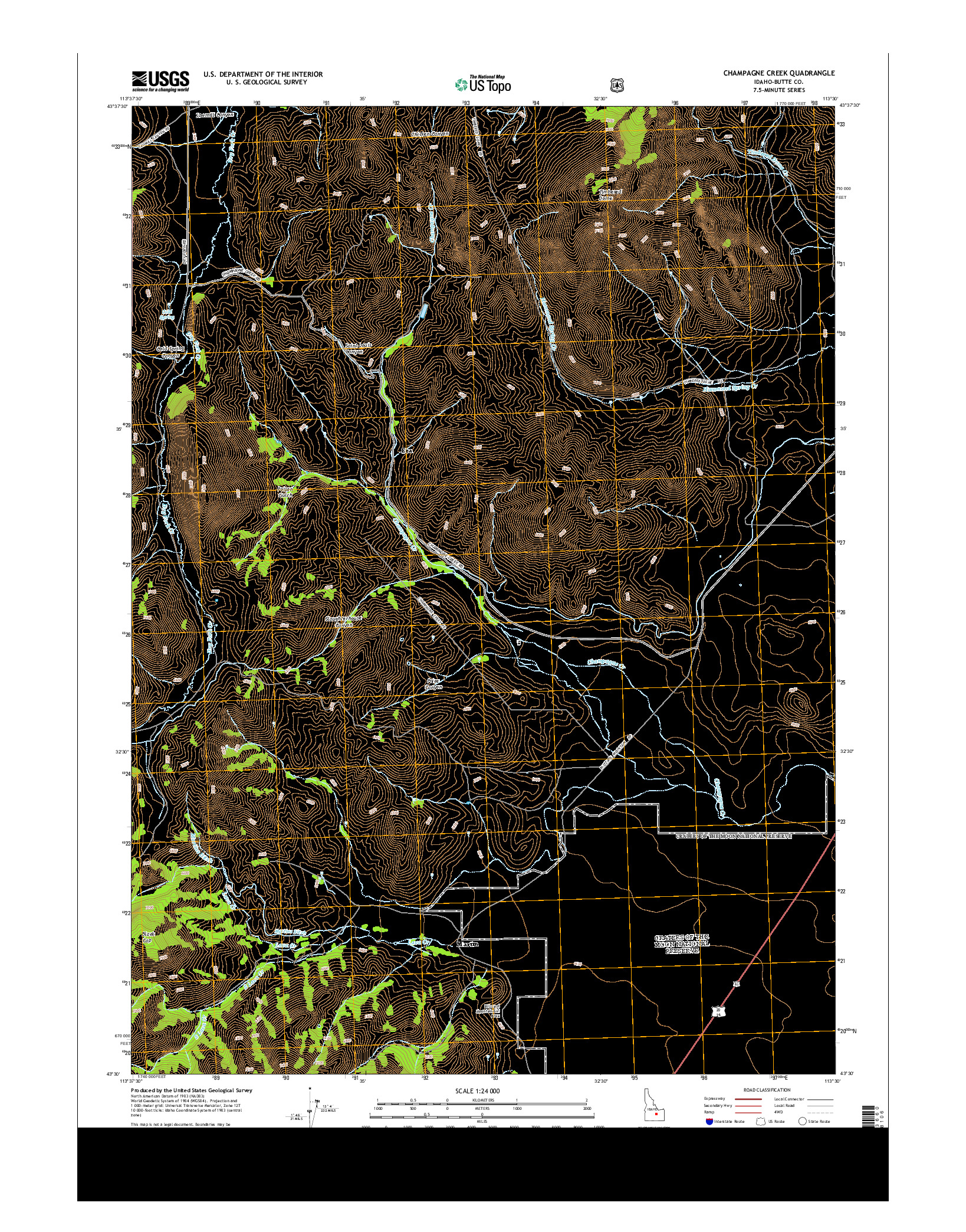 USGS US TOPO 7.5-MINUTE MAP FOR CHAMPAGNE CREEK, ID 2013