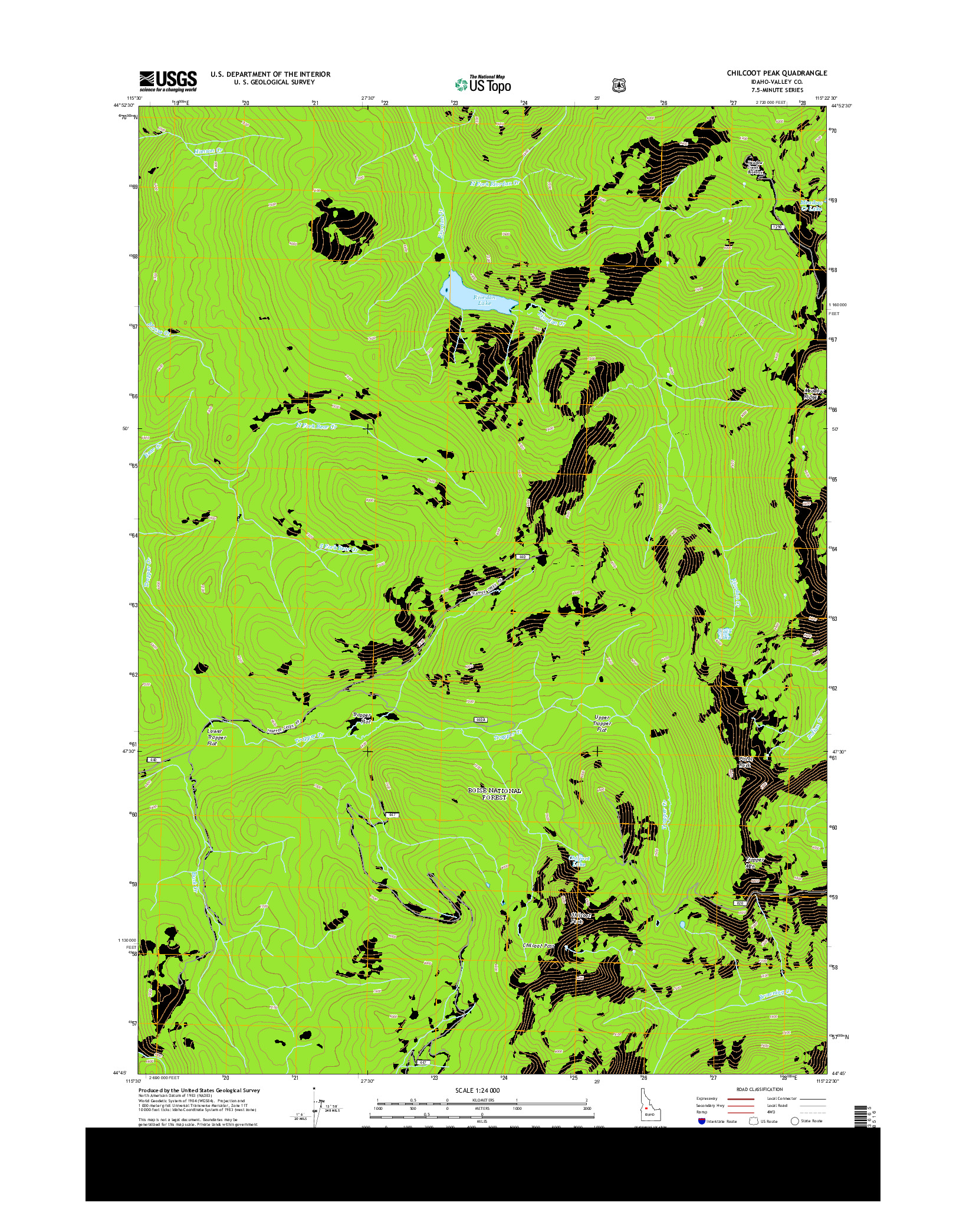 USGS US TOPO 7.5-MINUTE MAP FOR CHILCOOT PEAK, ID 2013